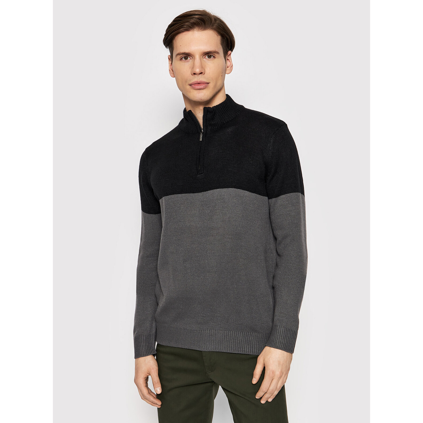 Brave Soul Sweater MK-230KASPER Szürke Regular Fit - Pepit.hu