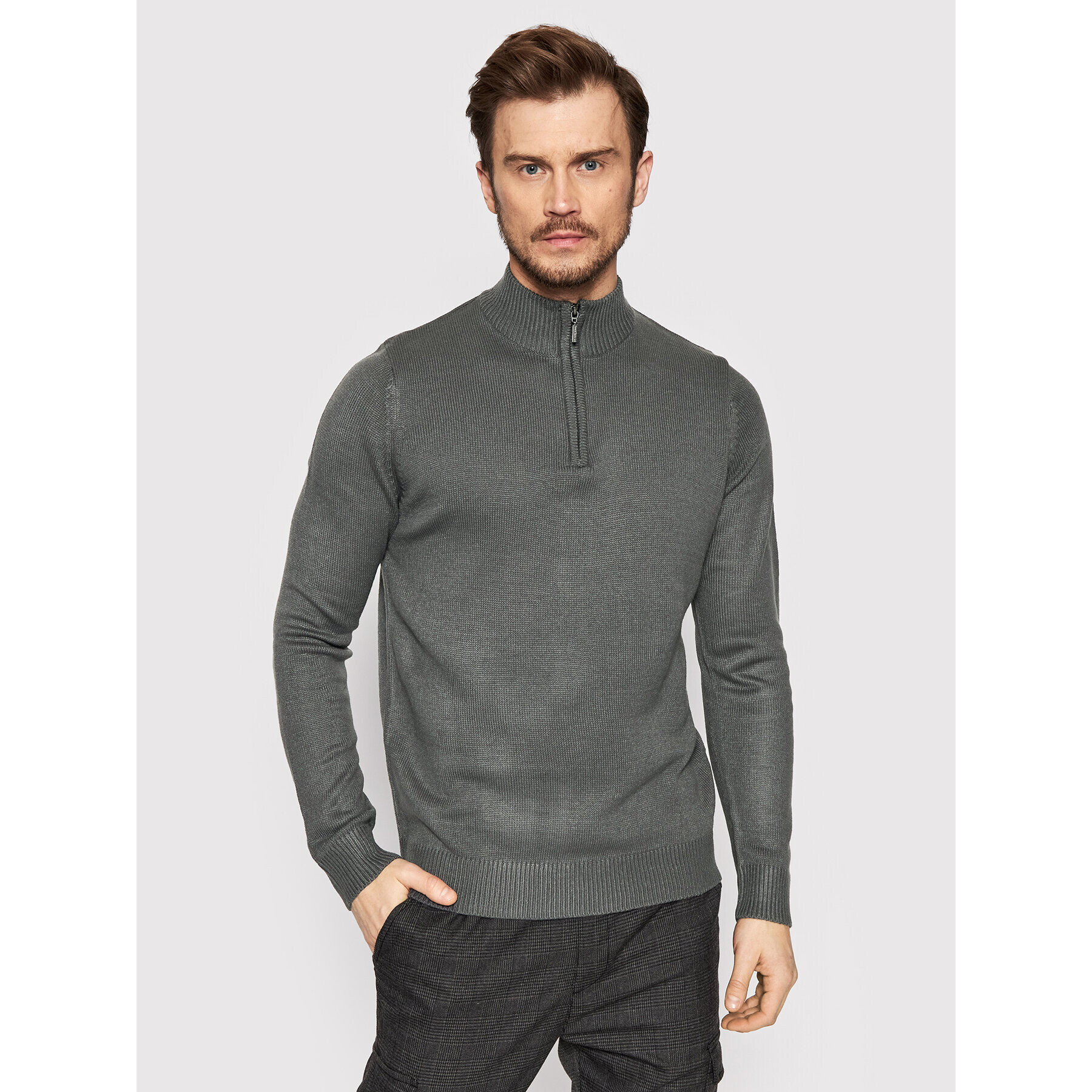 Brave Soul Sweater MK-230KESTERC Szürke Regular Fit - Pepit.hu