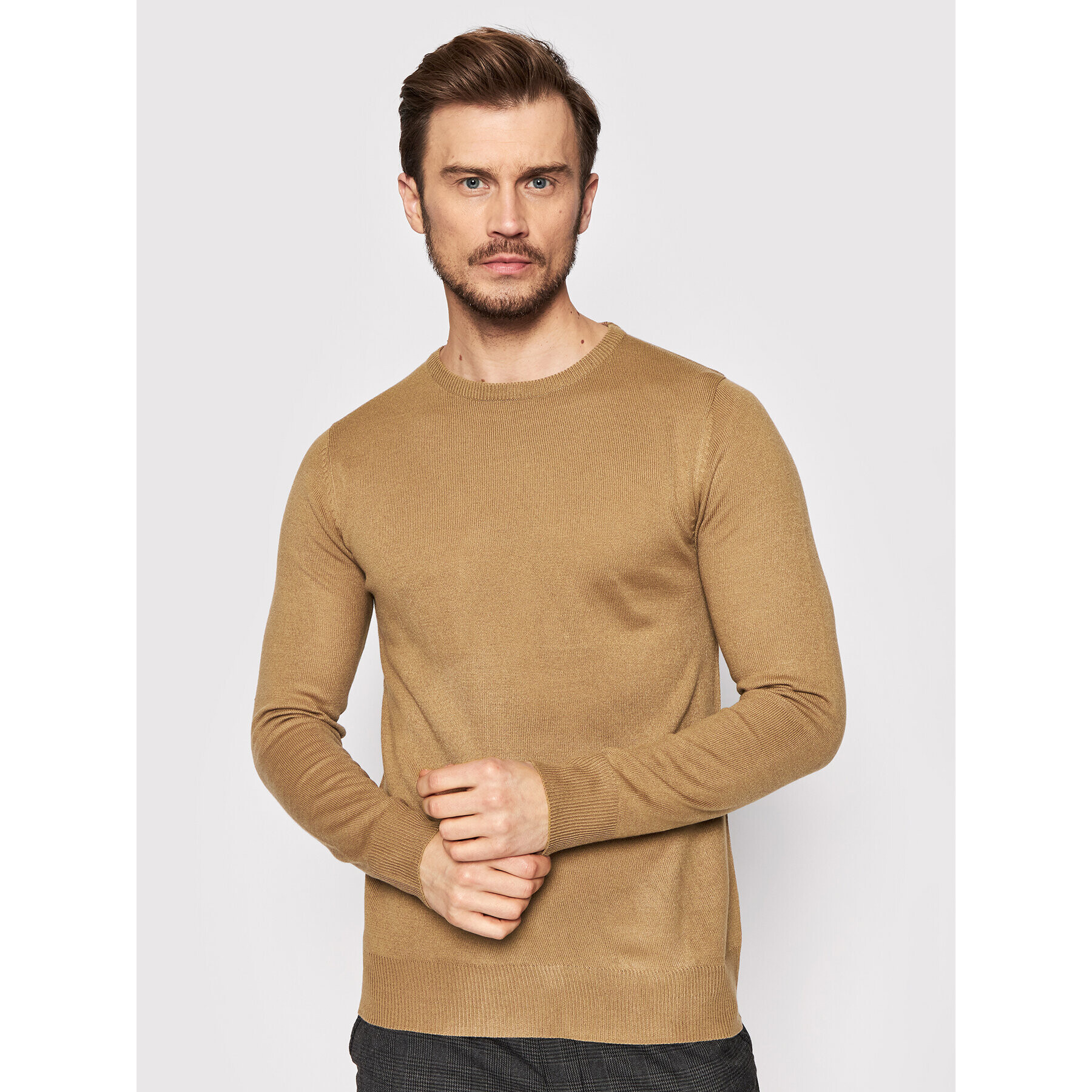 Brave Soul Sweater MK-279PARSEC3 Barna Regular Fit - Pepit.hu