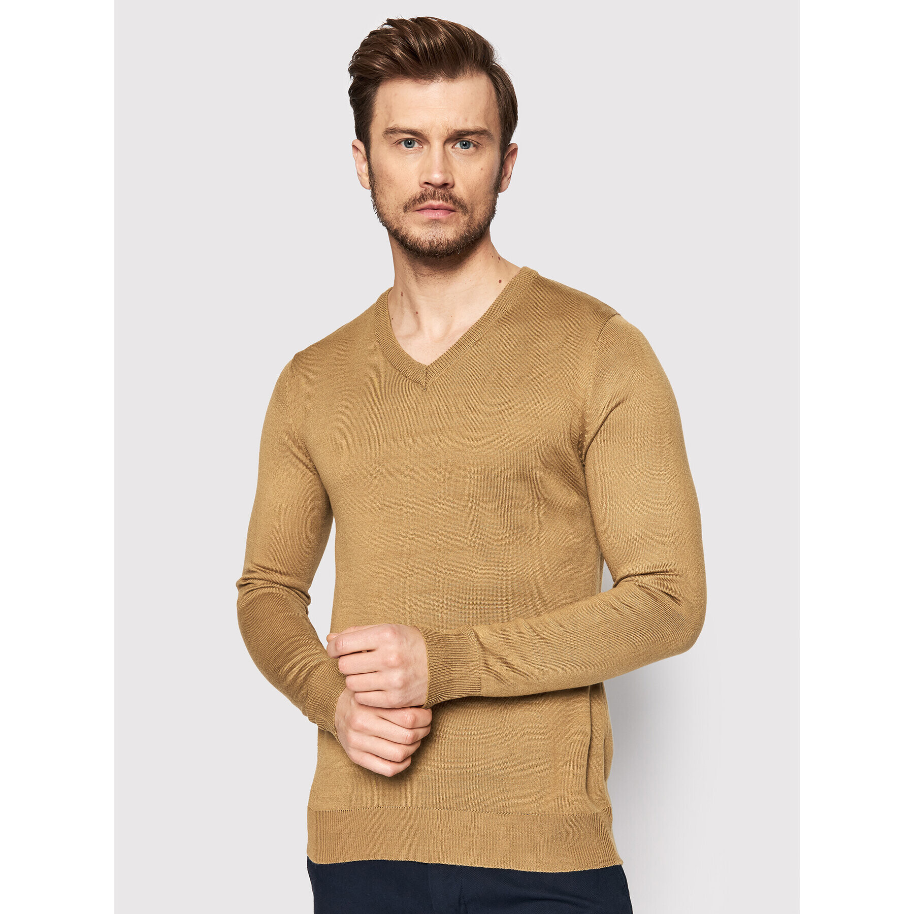 Brave Soul Sweater MK-279QUAZARD Barna Regular Fit - Pepit.hu