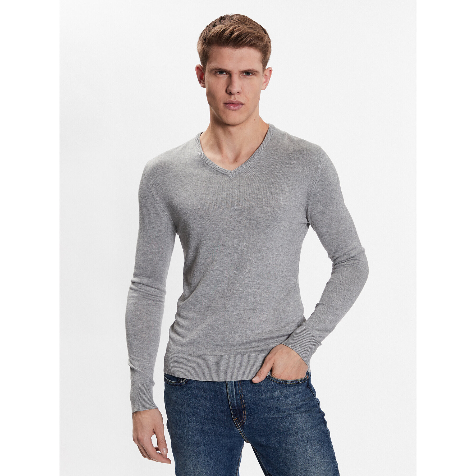 Brave Soul Sweater MK-36BRAMBER Szürke Regular Fit - Pepit.hu