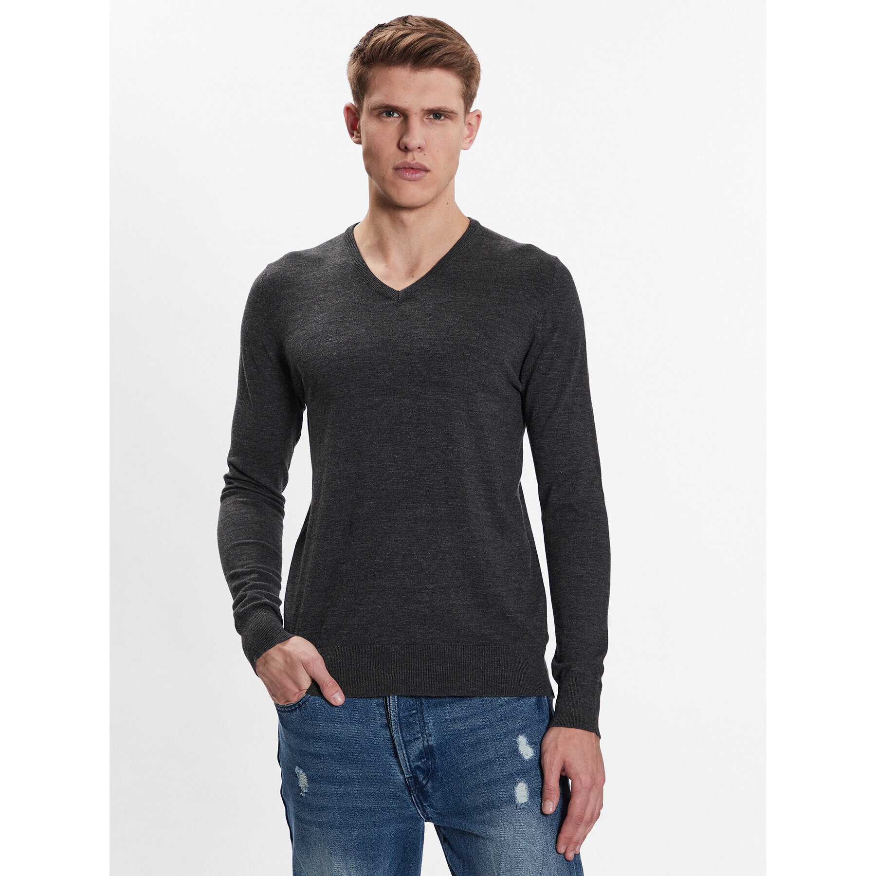 Brave Soul Sweater MK-36BRAMBER Szürke Regular Fit - Pepit.hu