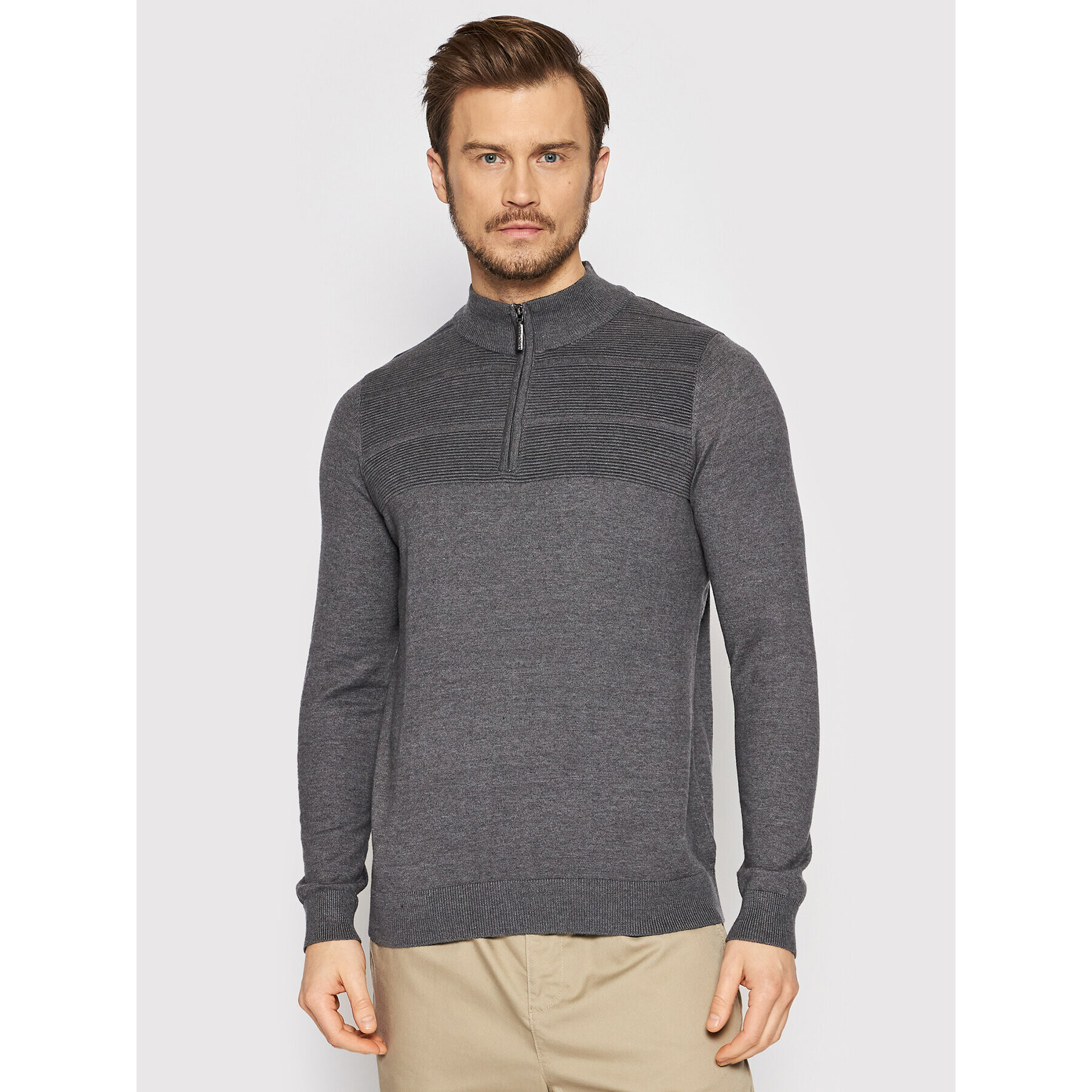 Brave Soul Sweater MK-36MERRETT Szürke Regular Fit - Pepit.hu