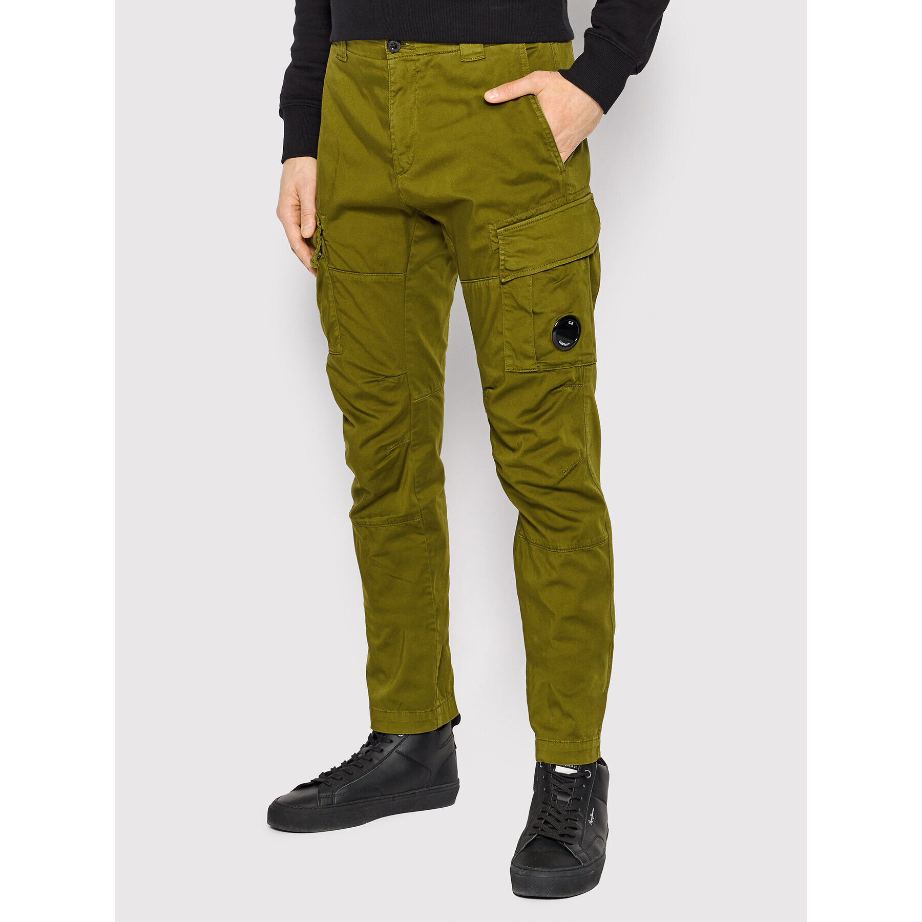 C.P. Company Szövet nadrág Stretch Sateen Cargo 12CMPA056A 005694G Zöld Ergonomic Fit - Pepit.hu