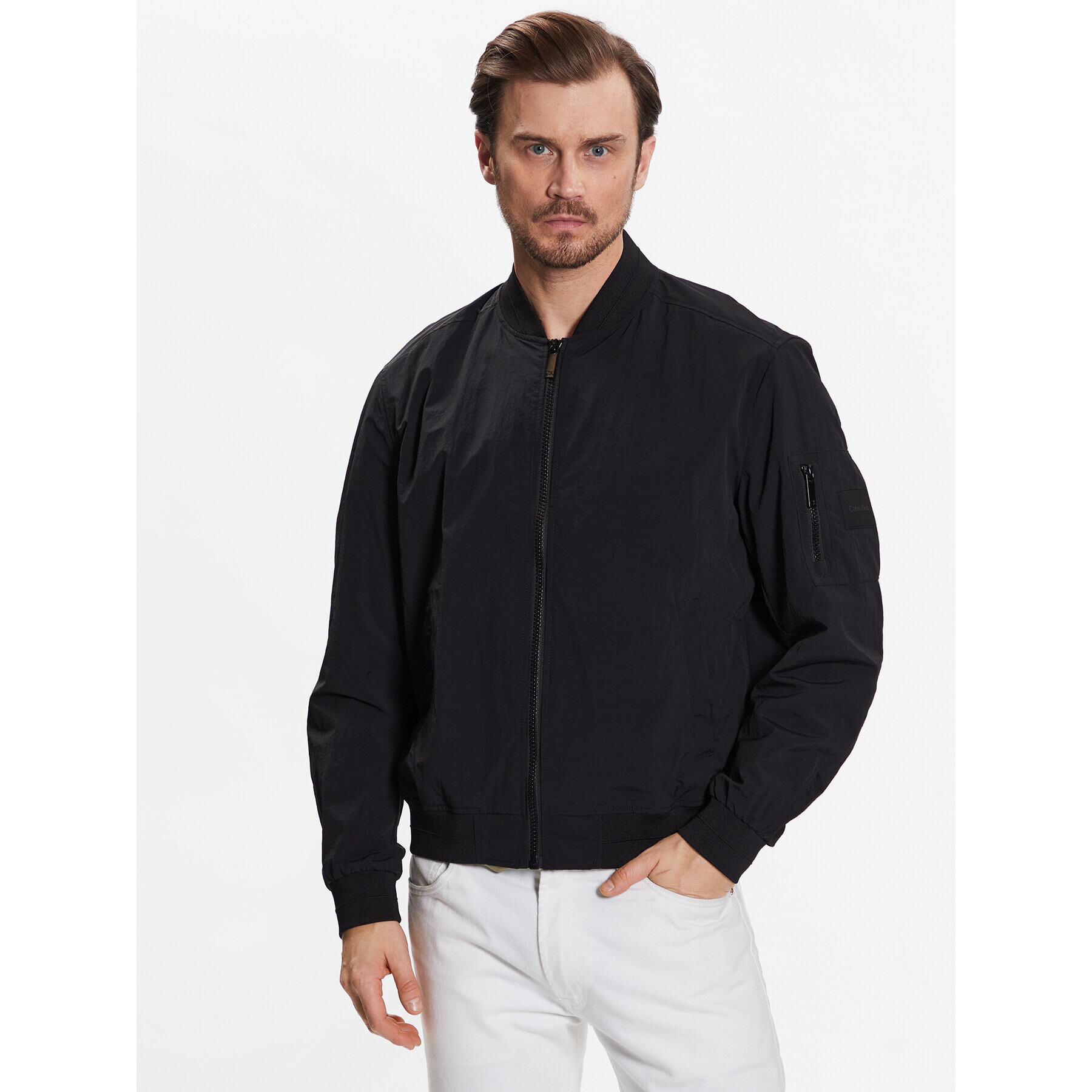 Calvin Klein Bomber dzseki Matt Crinkle Hero Bomber K10K111021 Fekete Regular Fit - Pepit.hu