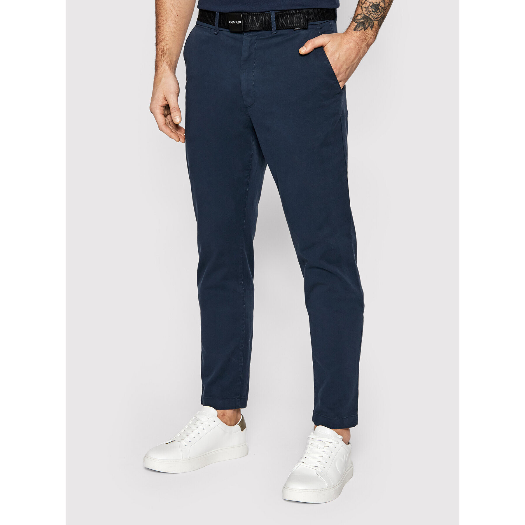 Calvin Klein Chinos Garment Dye K10K107785 Sötétkék Slim Fit - Pepit.hu