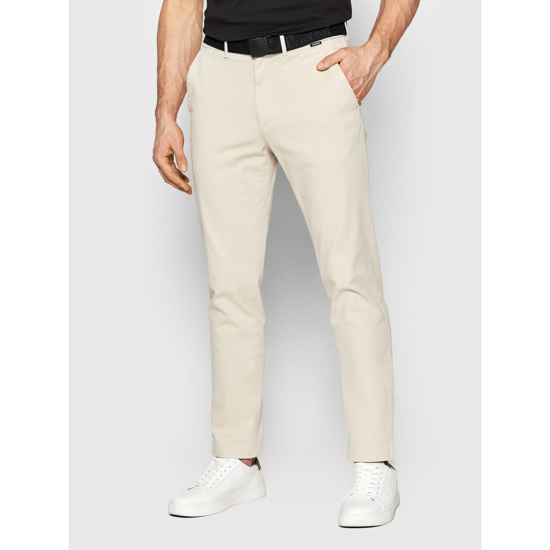 Calvin Klein Chinos Garment Dye K10K109456 Bézs Slim Fit - Pepit.hu