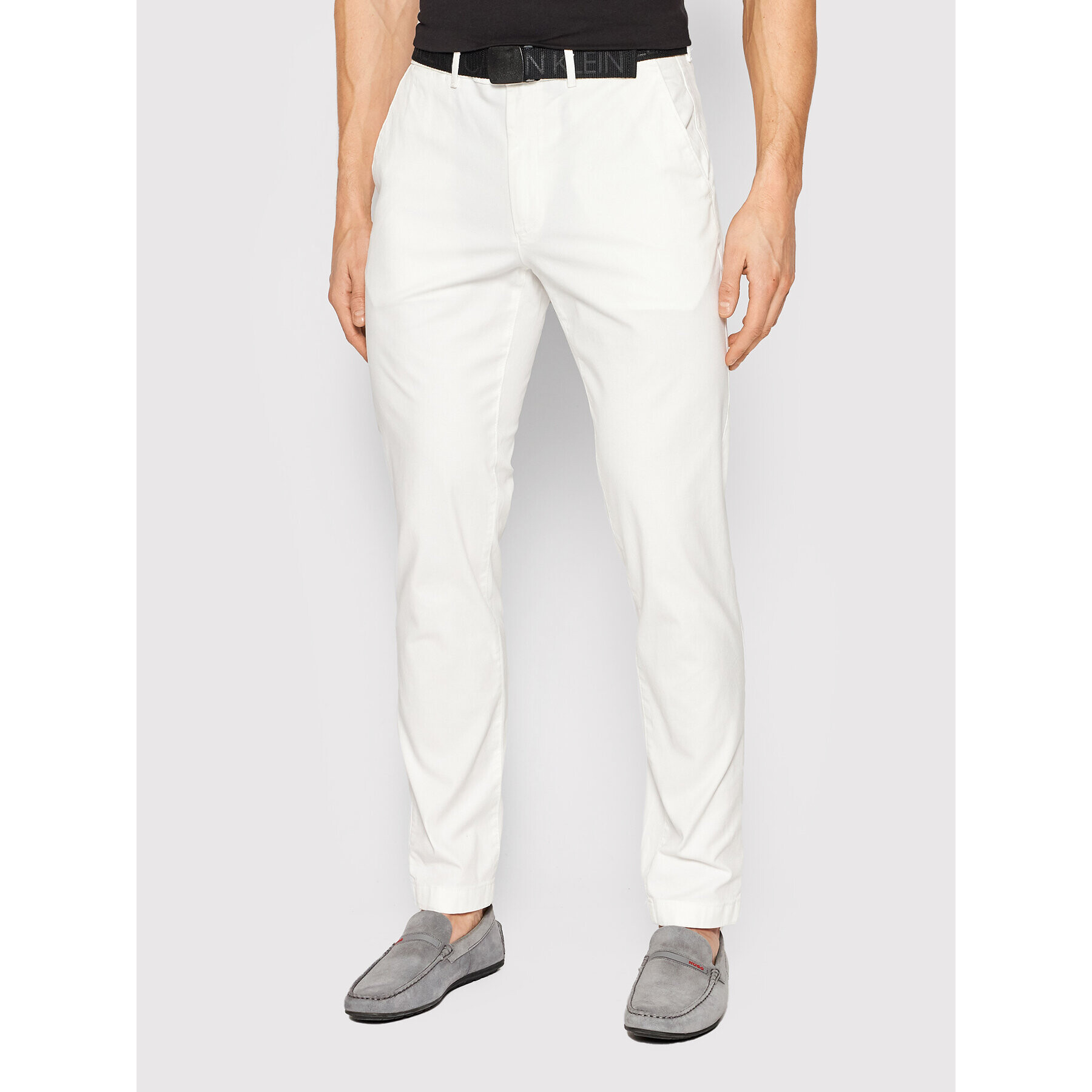 Calvin Klein Chinos Garment Dye K10K109456 Fehér Slim Fit - Pepit.hu