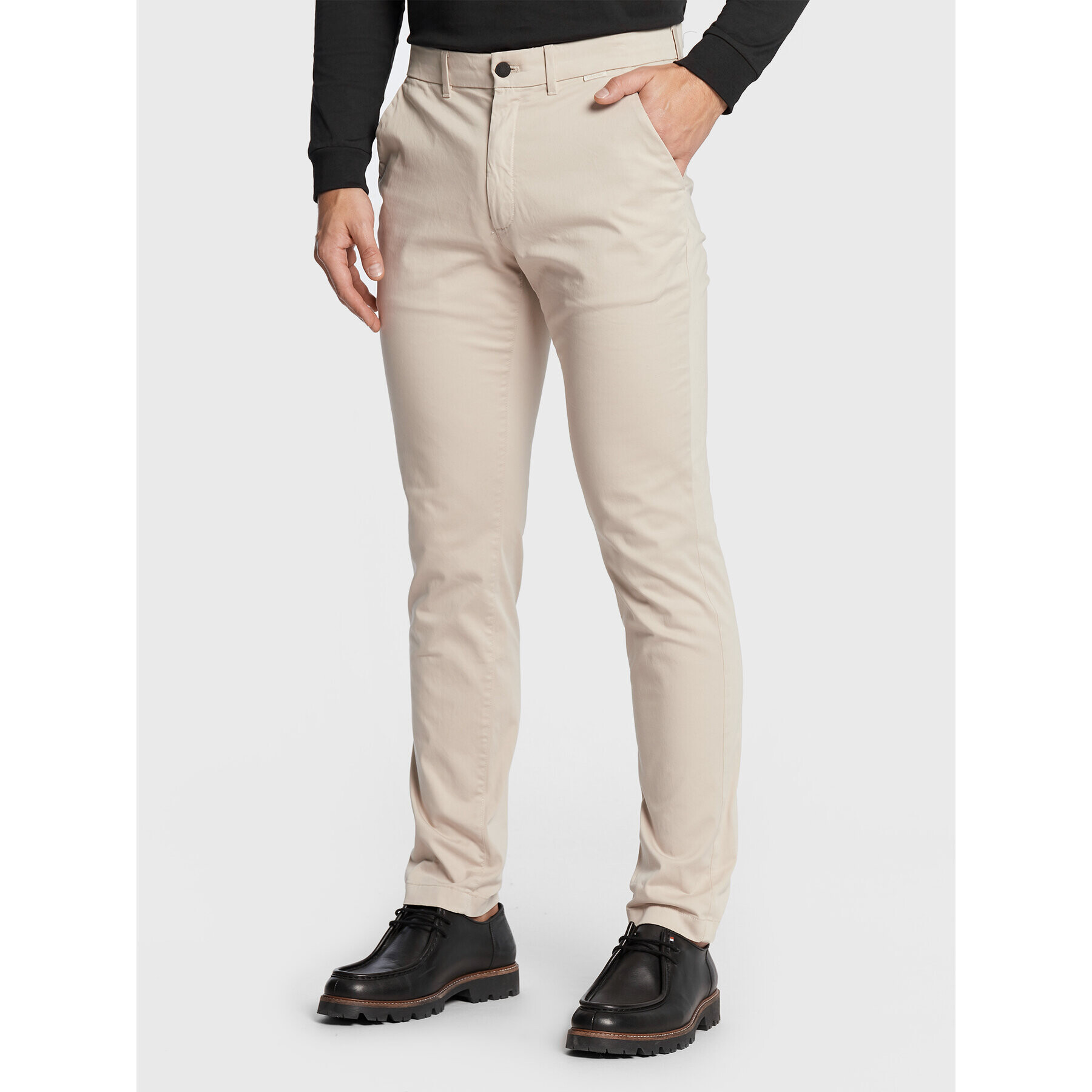 Calvin Klein Chinos Sateen K10K109914 Bézs Slim Fit - Pepit.hu