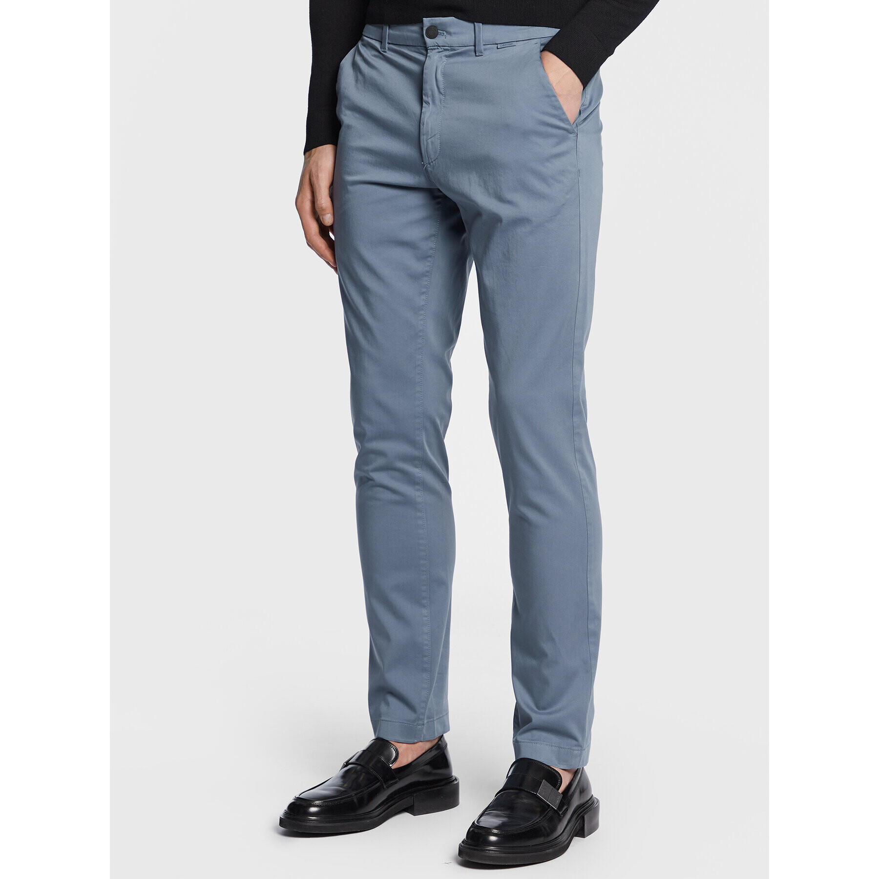 Calvin Klein Chinos Sateen K10K109914 Kék Slim Fit - Pepit.hu