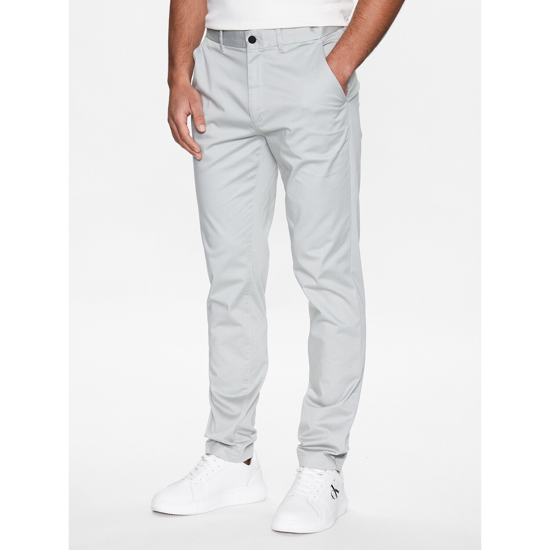 Calvin Klein Chinos Satin K10K110963 Zöld Slim Fit - Pepit.hu