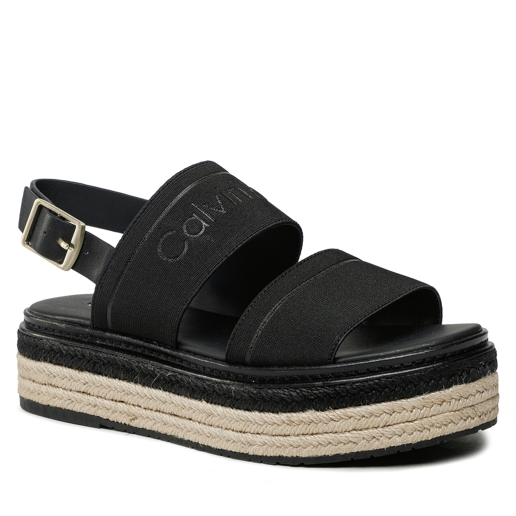 Calvin Klein Espadrilles Flatform Wedge HW0HW01497 Fekete - Pepit.hu