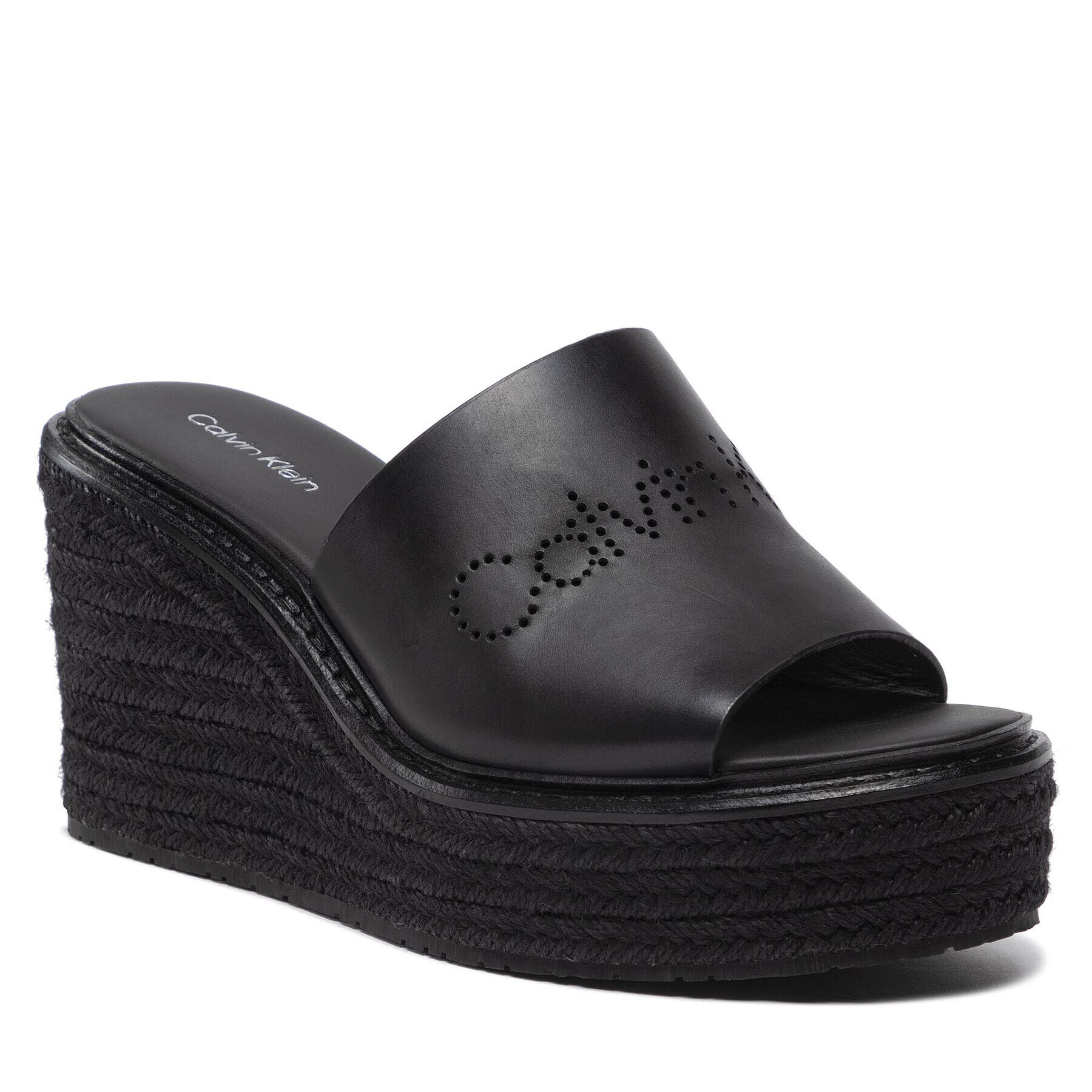 Calvin Klein Espadrilles Wedge Mule 50 Perf HW0HW00820 Fekete - Pepit.hu