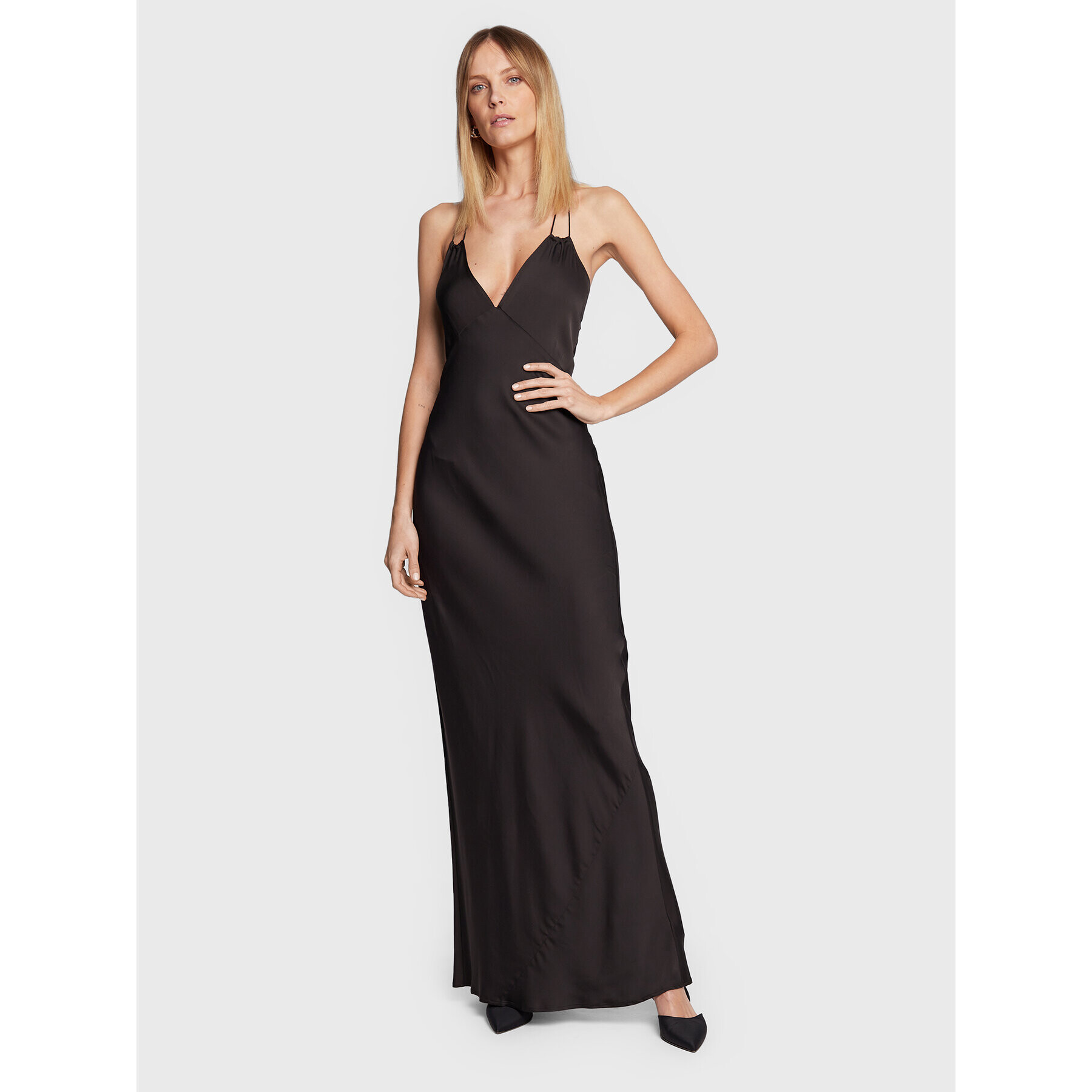 Calvin Klein Estélyi ruha Shine Slip K20K205019 Fekete Regular Fit - Pepit.hu