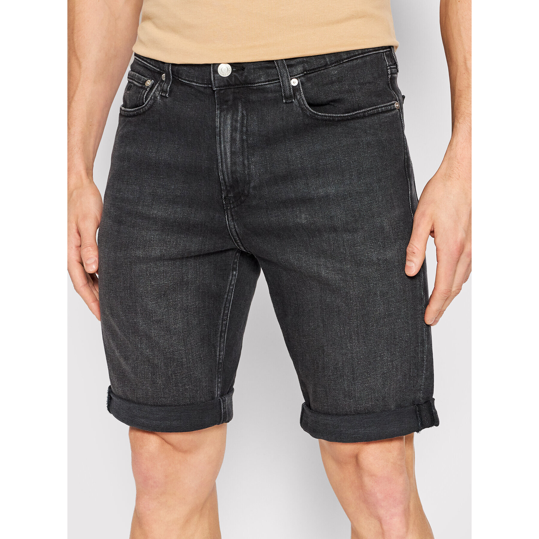 Calvin Klein Farmer rövidnadrág K10K108676 Fekete Slim Fit - Pepit.hu