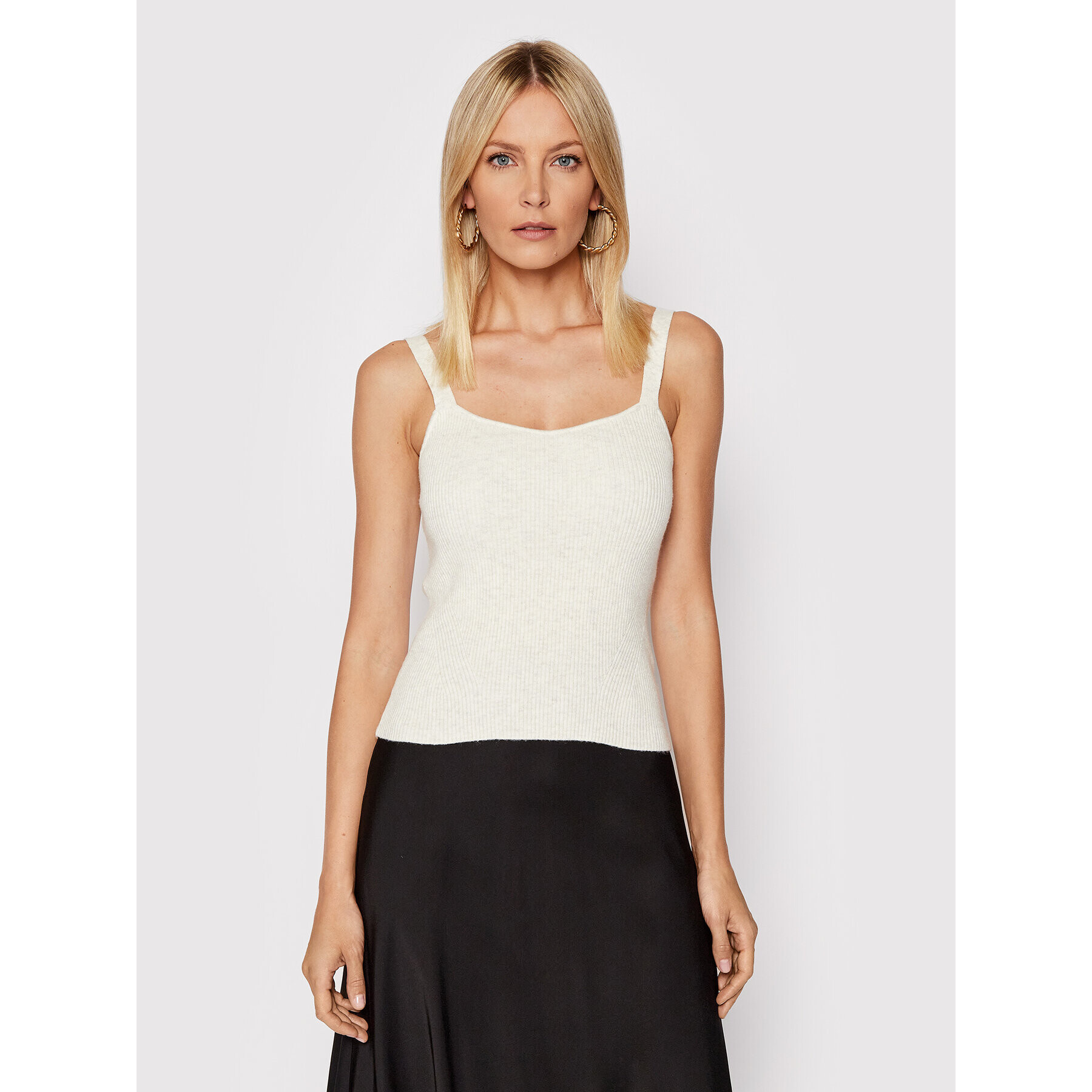 Calvin Klein Felső Essential Rib Knitted Cami K20K203478 Bézs Slim Fit - Pepit.hu