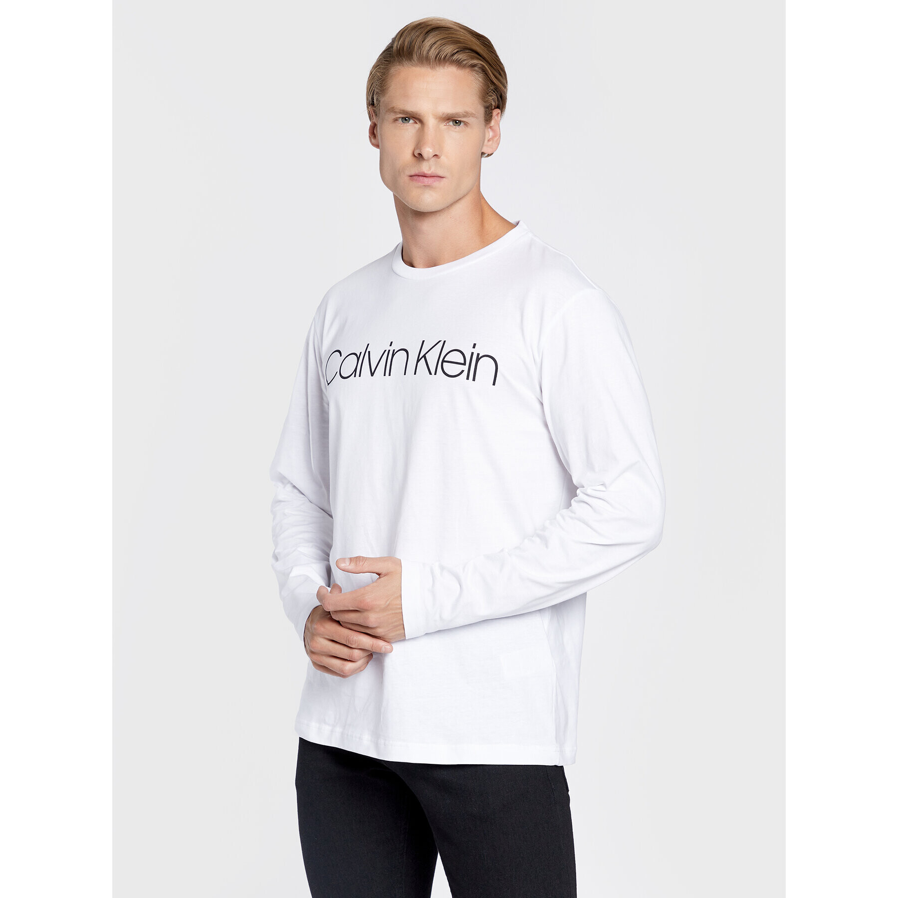 Calvin Klein Hosszú ujjú K10K104690 Fehér Regular Fit - Pepit.hu