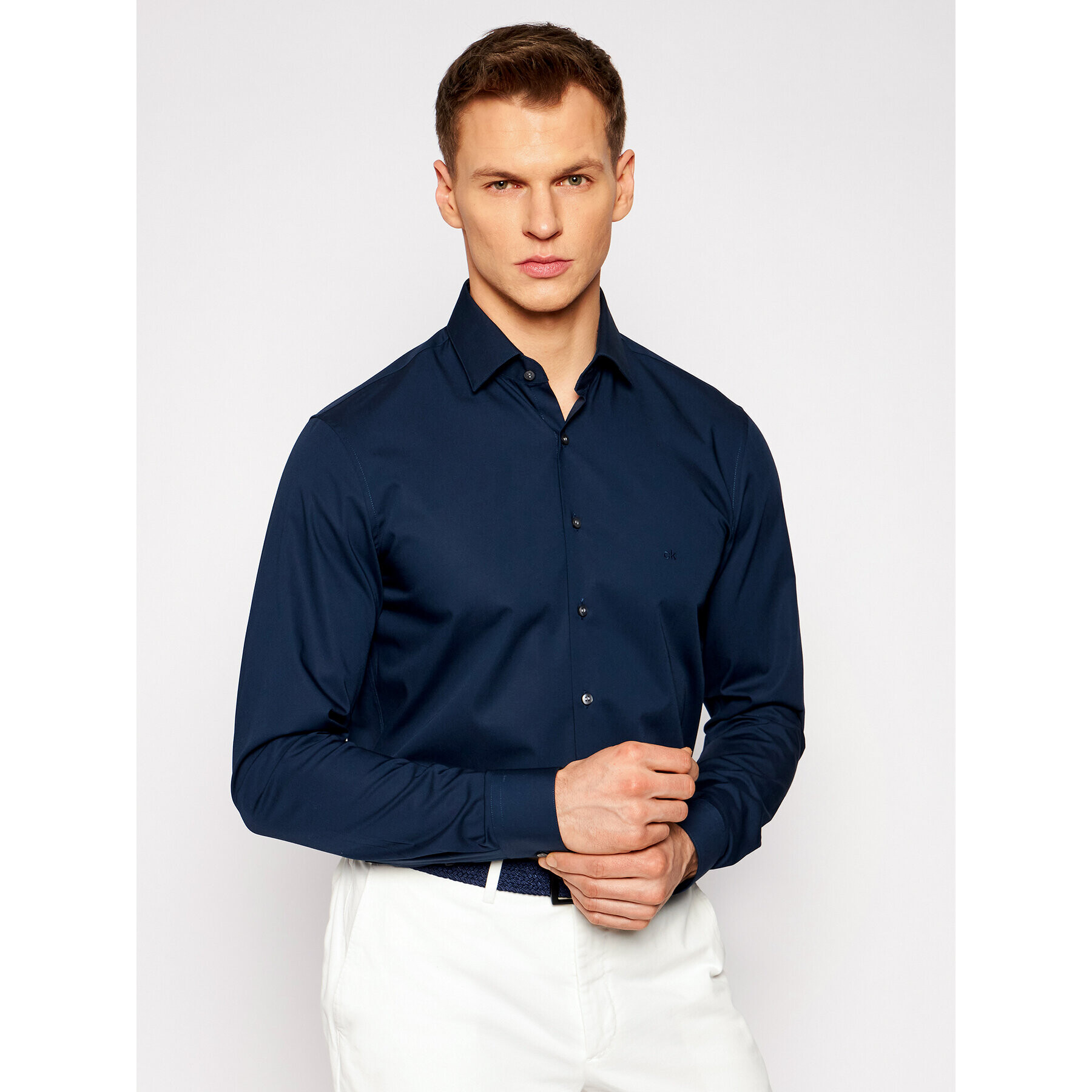 Calvin Klein Ing Poplin K10K106040 Sötétkék Slim Fit - Pepit.hu