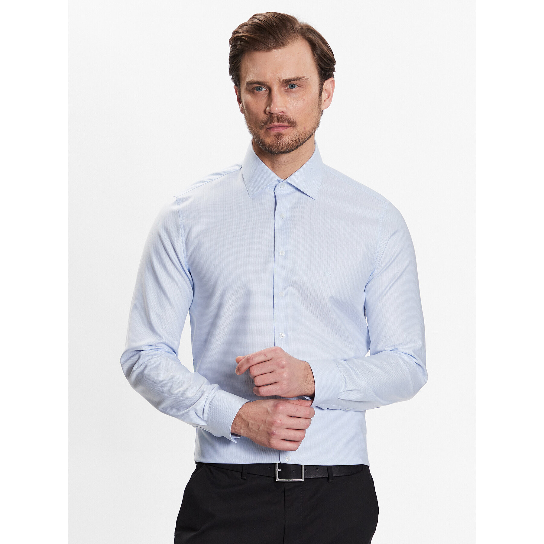 Calvin Klein Ing Structure Easy Care Fitted Shirt K10K111293 Kék Fitted Fit - Pepit.hu