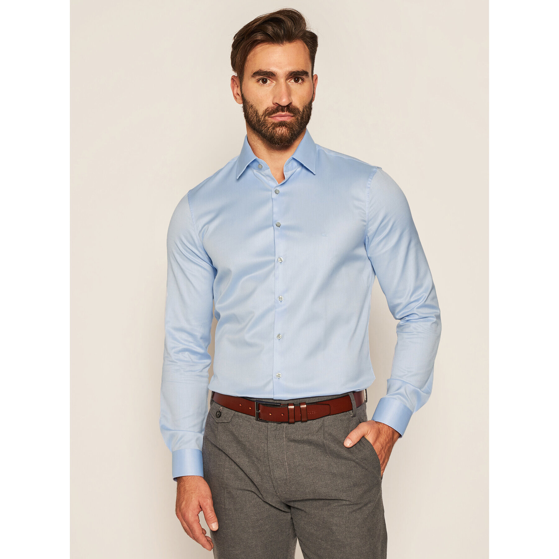 Calvin Klein Ing Till Easy Iron K10K103027 Kék Slim Fit - Pepit.hu