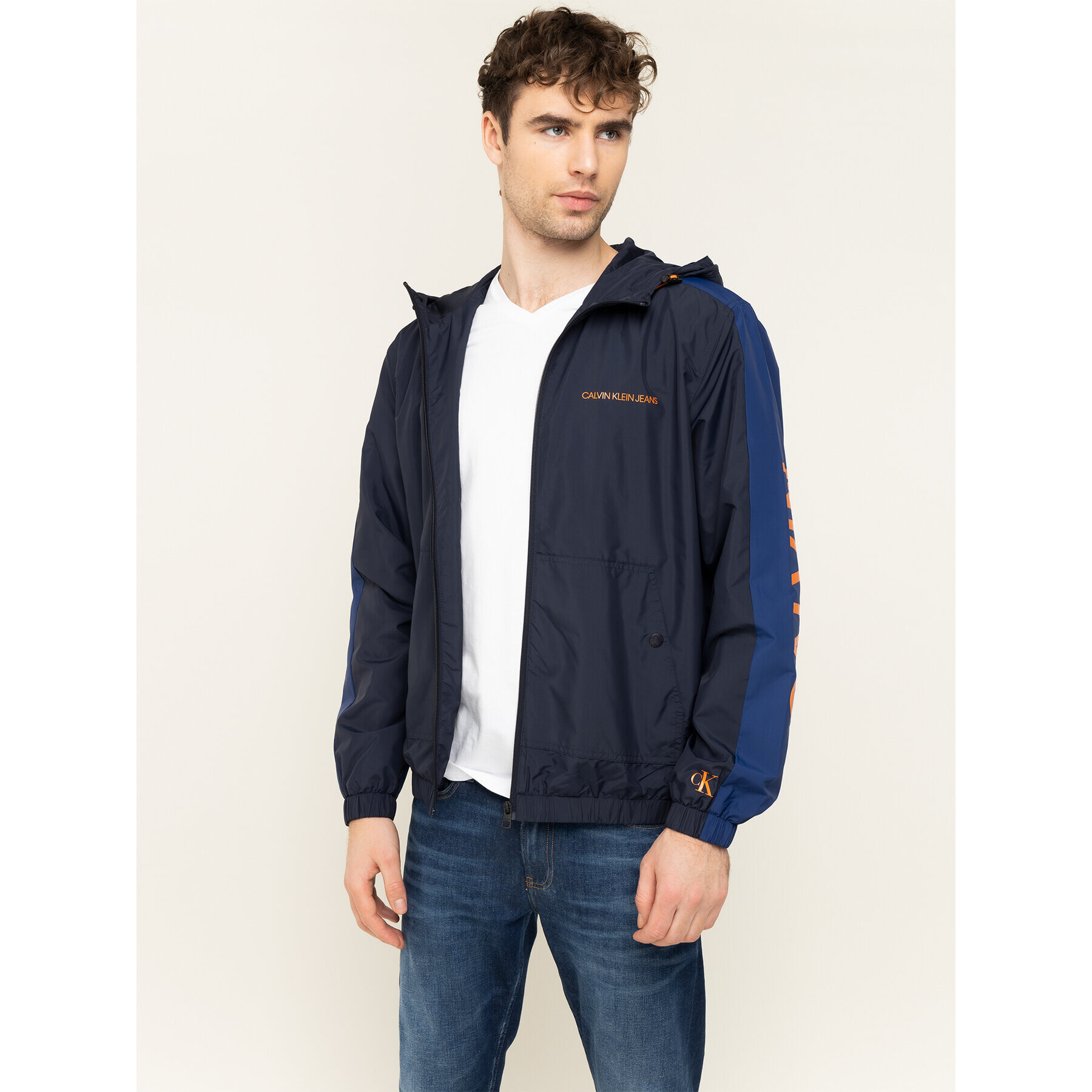 Calvin Klein Jeans Átmeneti kabát Windbreaker J30J314239 Sötétkék Regular Fit - Pepit.hu