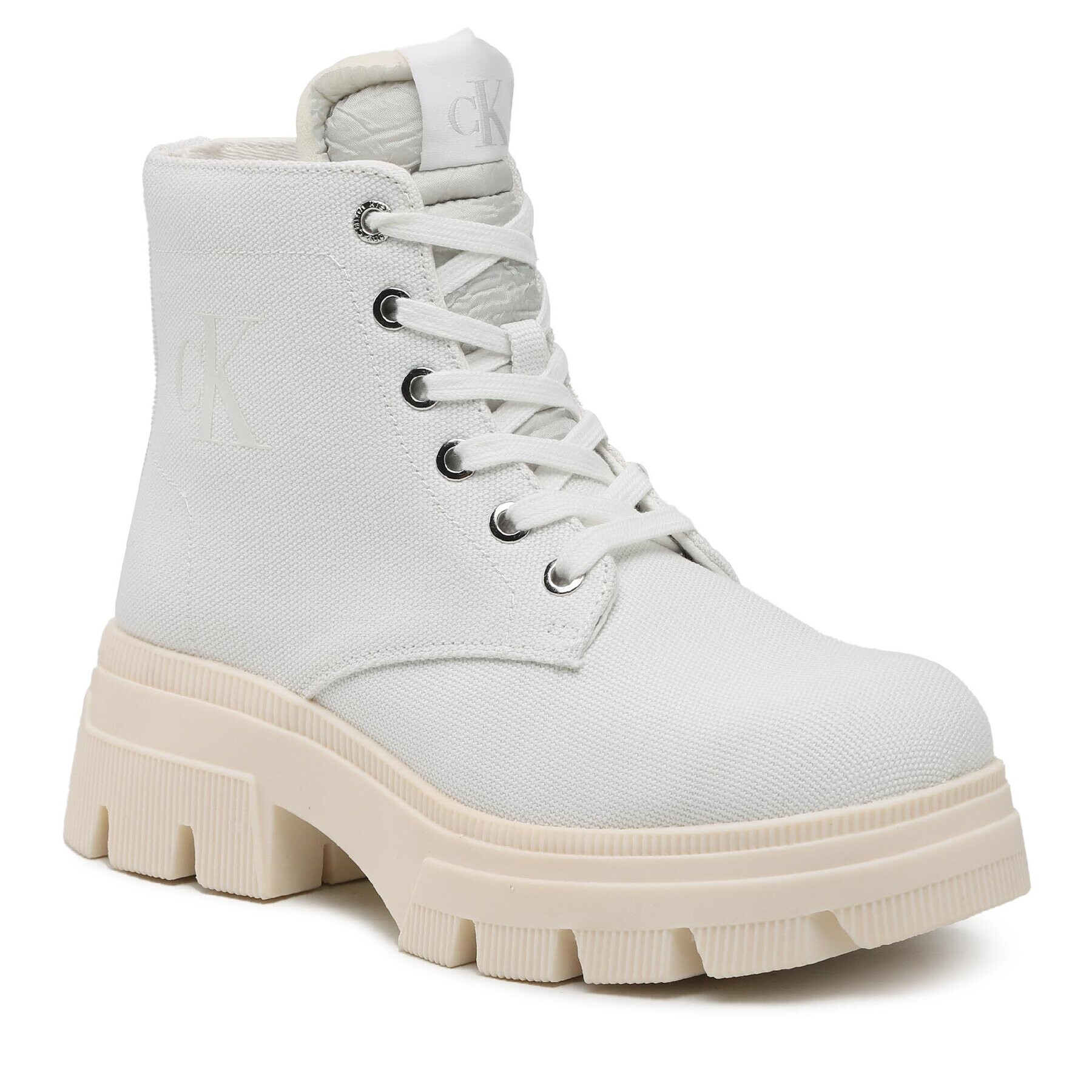 Calvin Klein Jeans Bakancs Chunky Boot Vintange Tongue YW0YW00947 Fehér - Pepit.hu