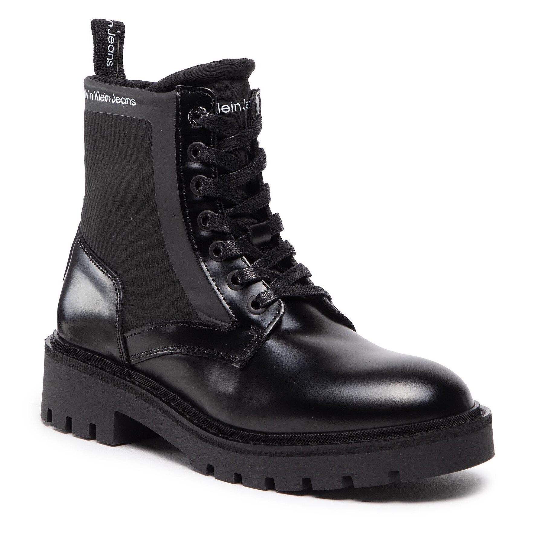 Calvin Klein Jeans Bakancs Military Boot Mix Material YW0YW00673 Fekete - Pepit.hu