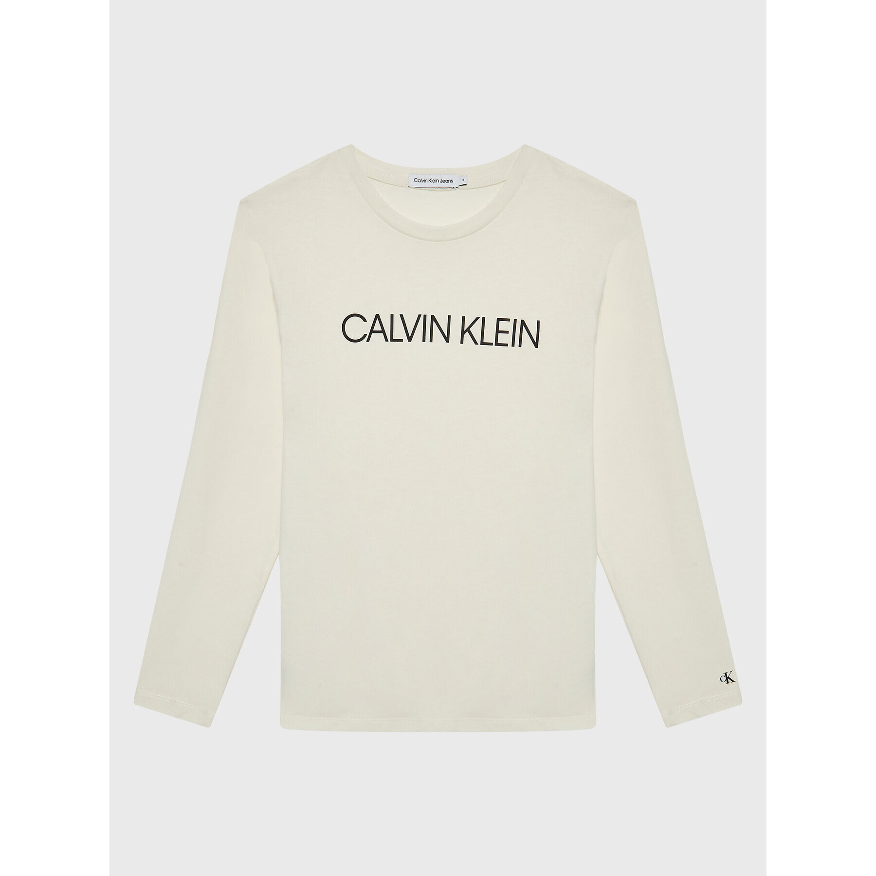 Calvin Klein Jeans Blúz Institutional IU0IU00297 Ekru Regular Fit - Pepit.hu