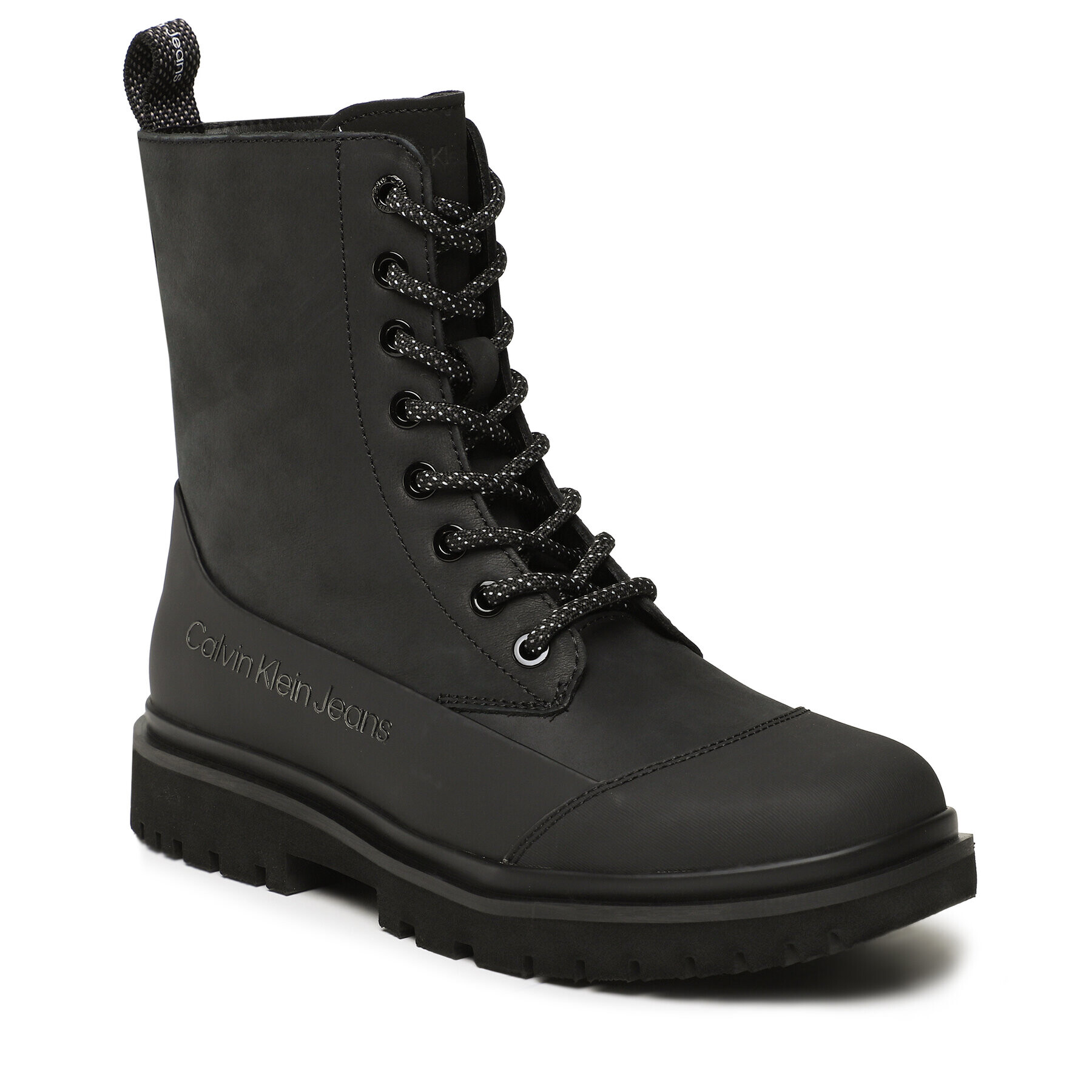 Calvin Klein Jeans Bokacsizma Chunky Combat Laceup Boot Rub YW0YW01066 Fekete - Pepit.hu