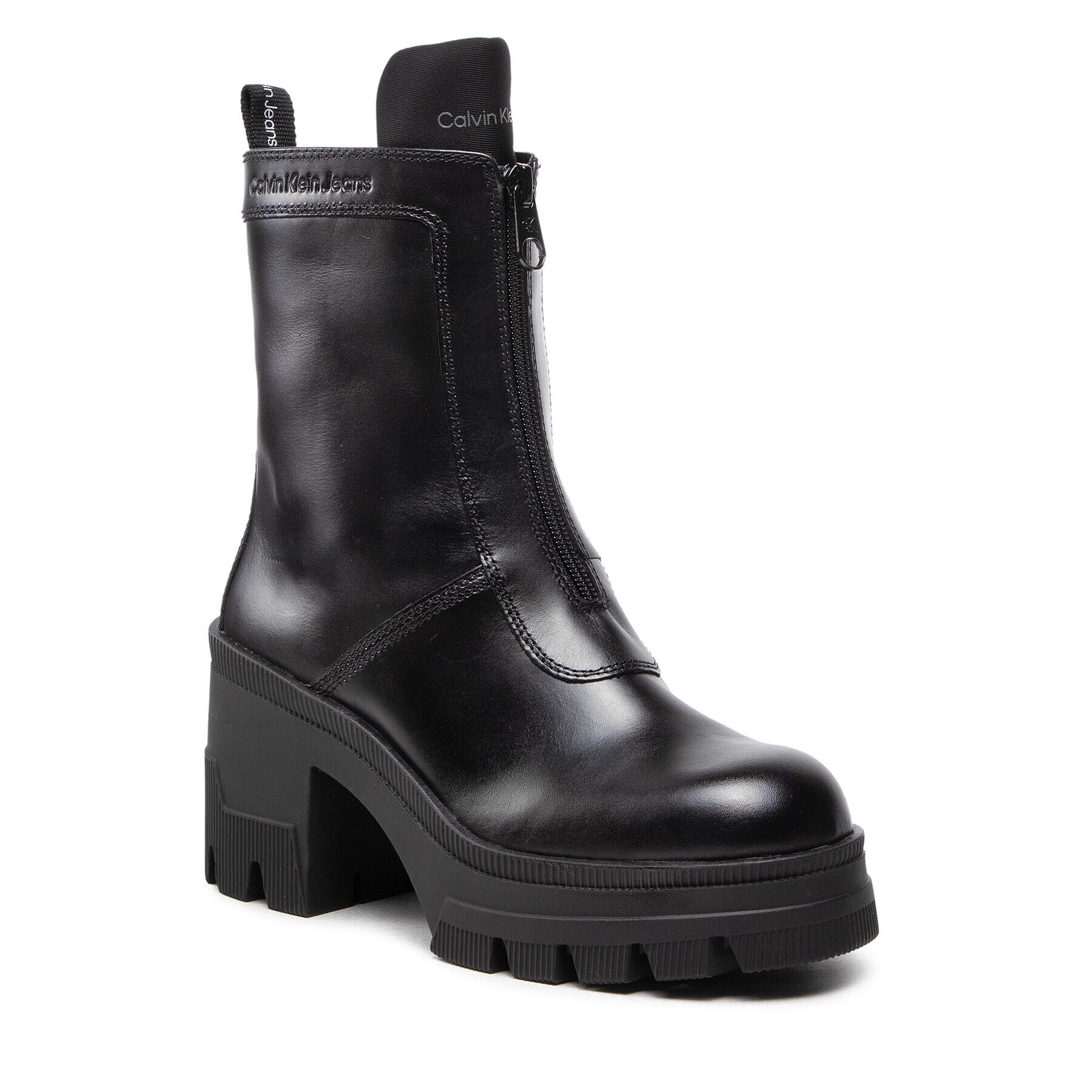 Calvin Klein Jeans Bokacsizma Chunky Heeled Boot W/Zip YW0YW00728 Fekete - Pepit.hu