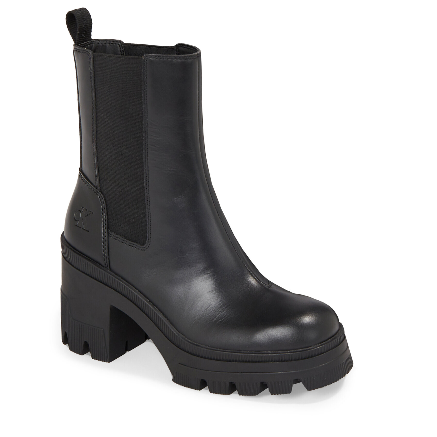 Calvin Klein Jeans Bokacsizma Chunky Heeled Chelsea Boot Lth YW0YW01112 Fekete - Pepit.hu