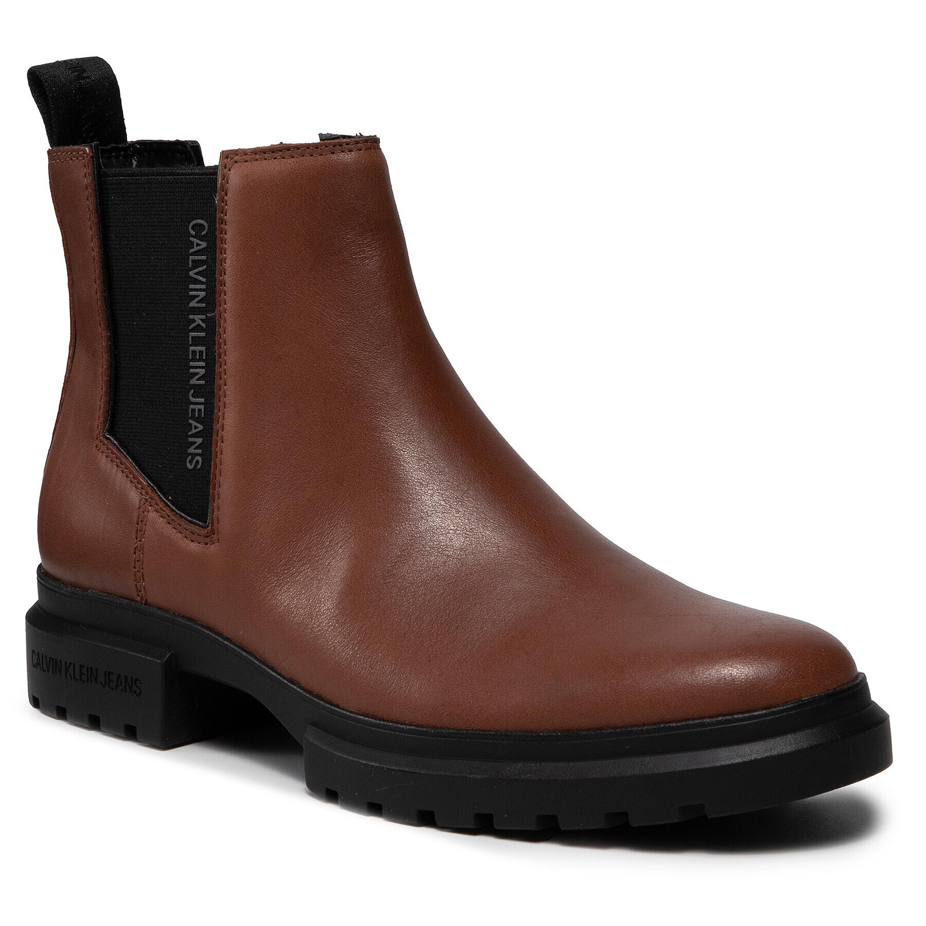 Calvin Klein Jeans Bokacsizma Cleated Mid Chelsea Boot YW0YW00421 Barna - Pepit.hu