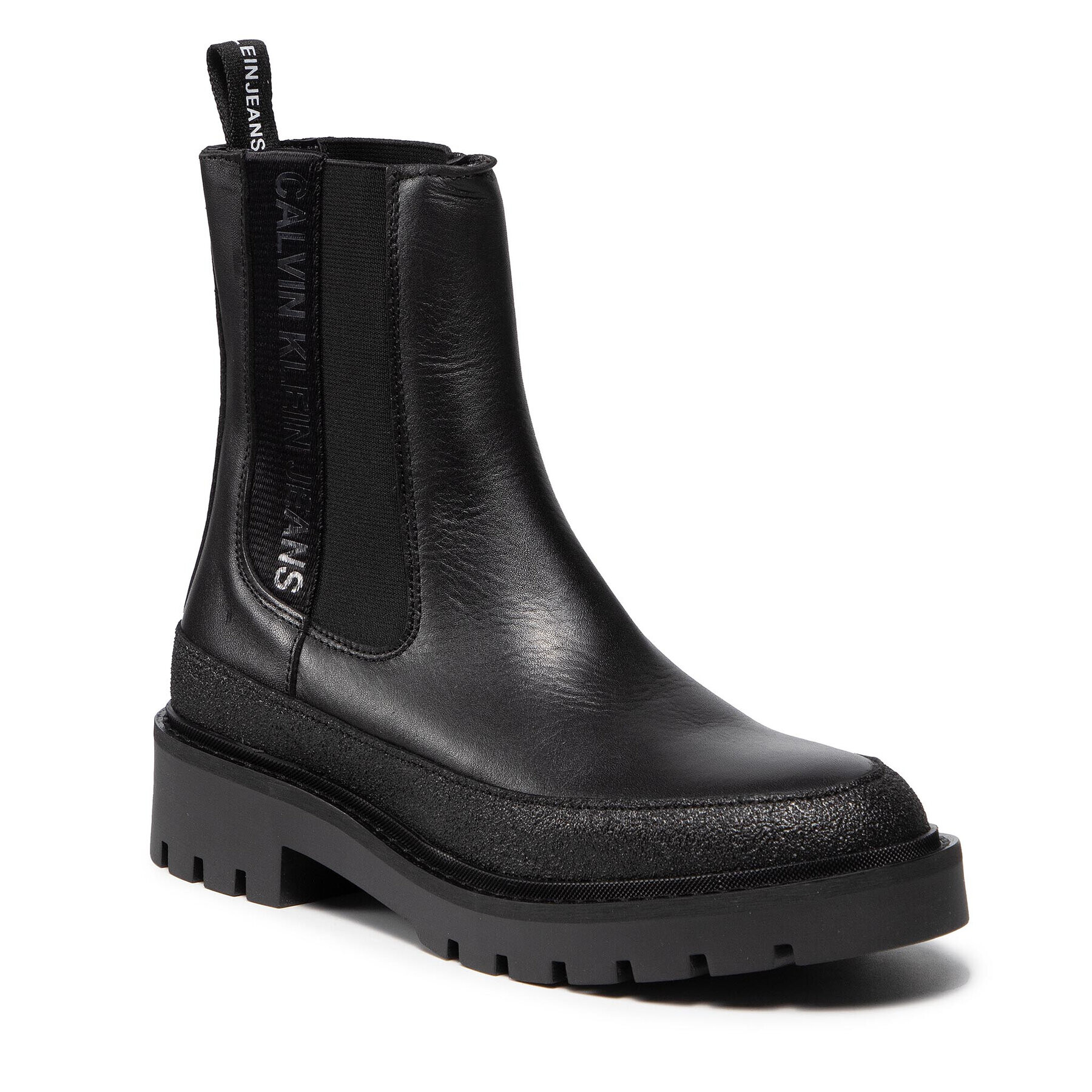 Calvin Klein Jeans Bokacsizma Combat Mid Chelsea Boot Rubber YW0YW00418 Fekete - Pepit.hu