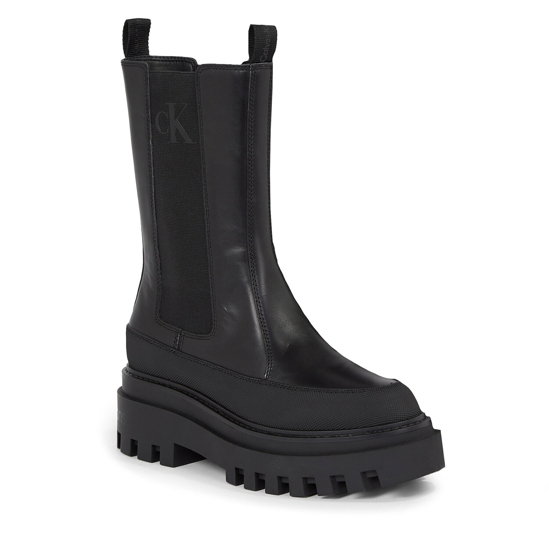 Calvin Klein Jeans Bokacsizma Flatform Chelsea Boot Lth Wn YW0YW01111 Fekete - Pepit.hu