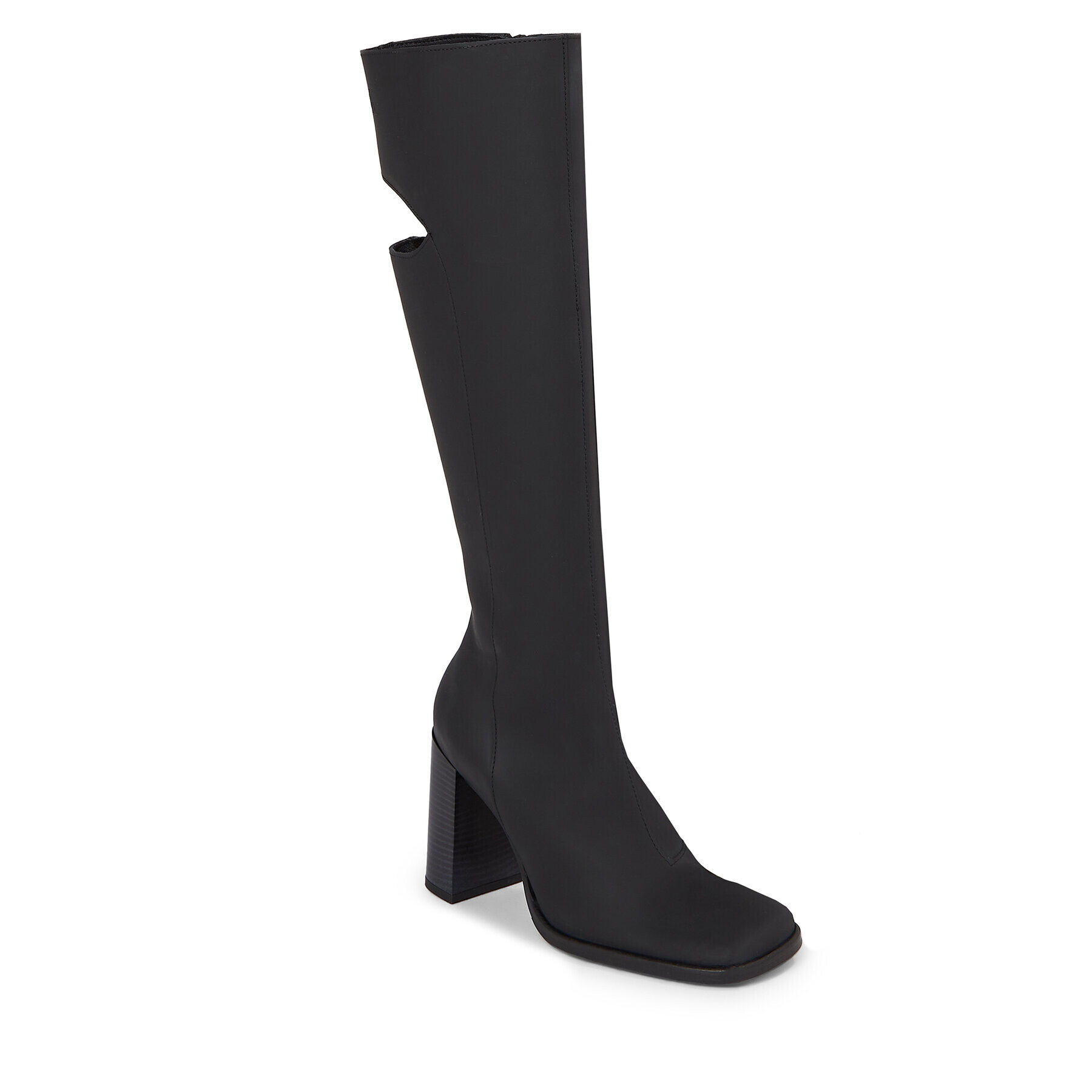 Calvin Klein Jeans Csizma Long Heel Zip Boot Cut Out Edgy YW0YW01253 Fekete - Pepit.hu