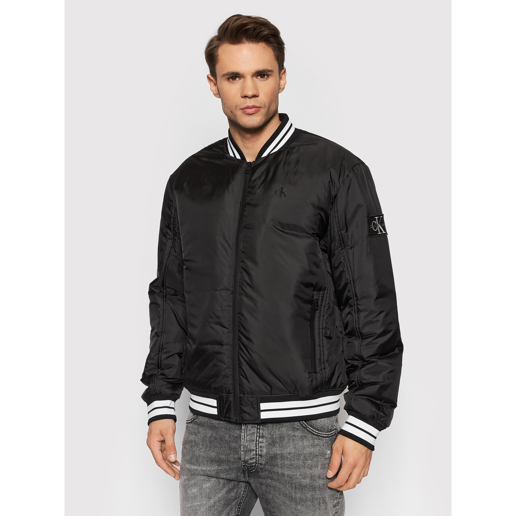 Calvin Klein Jeans Bomber dzseki J30J318687 Fekete Relaxed Fit - Pepit.hu