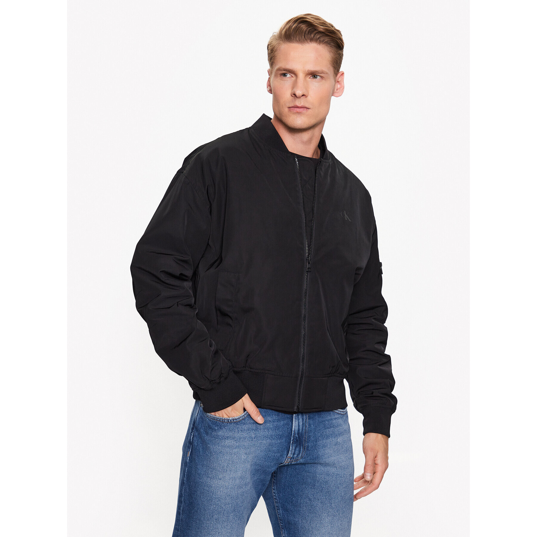 Calvin Klein Jeans Bomber dzseki J30J323842 Fekete Regular Fit - Pepit.hu