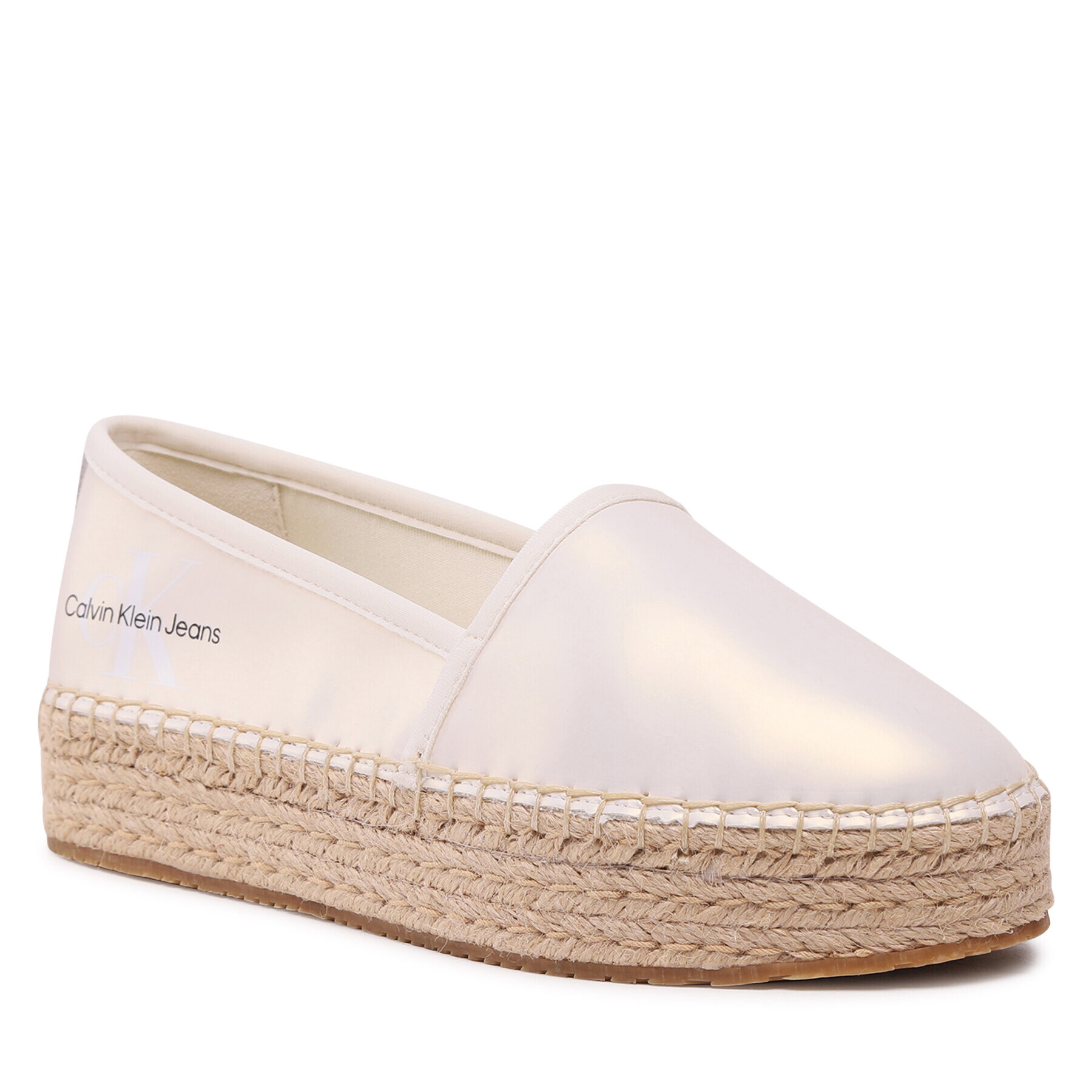 Calvin Klein Jeans Espadrilles Espadrille Flatform Ny Pearl YW0YW01241 Ekru - Pepit.hu