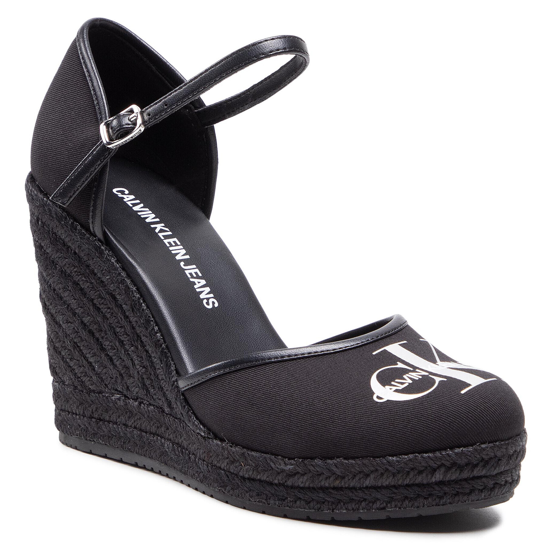 Calvin Klein Jeans Espadrilles Wedge Sandal Close Toe Co YW0YW00150 Fekete - Pepit.hu