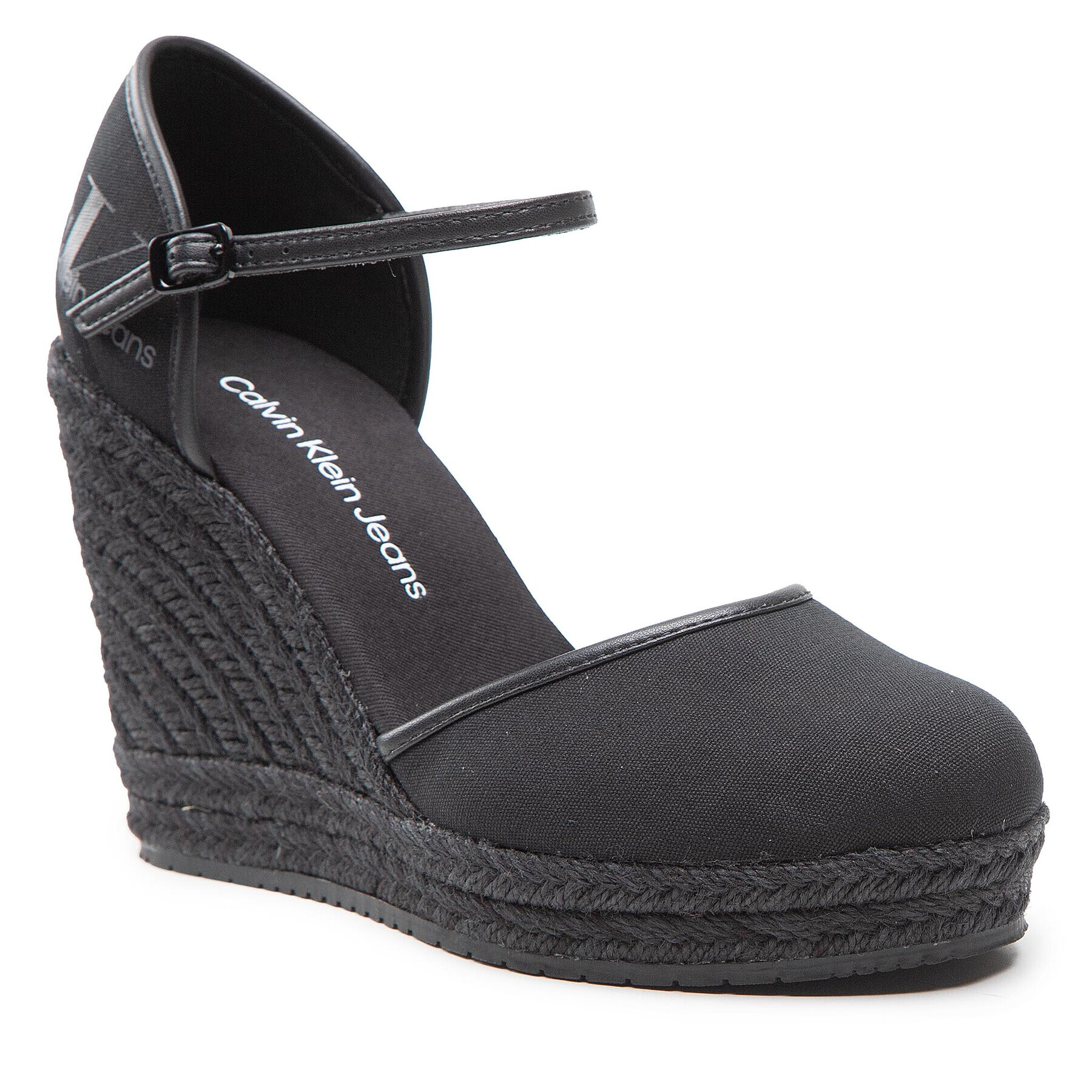 Calvin Klein Jeans Espadrilles Wedge Sandal Close Toe Co YW0YW00569 Fekete - Pepit.hu