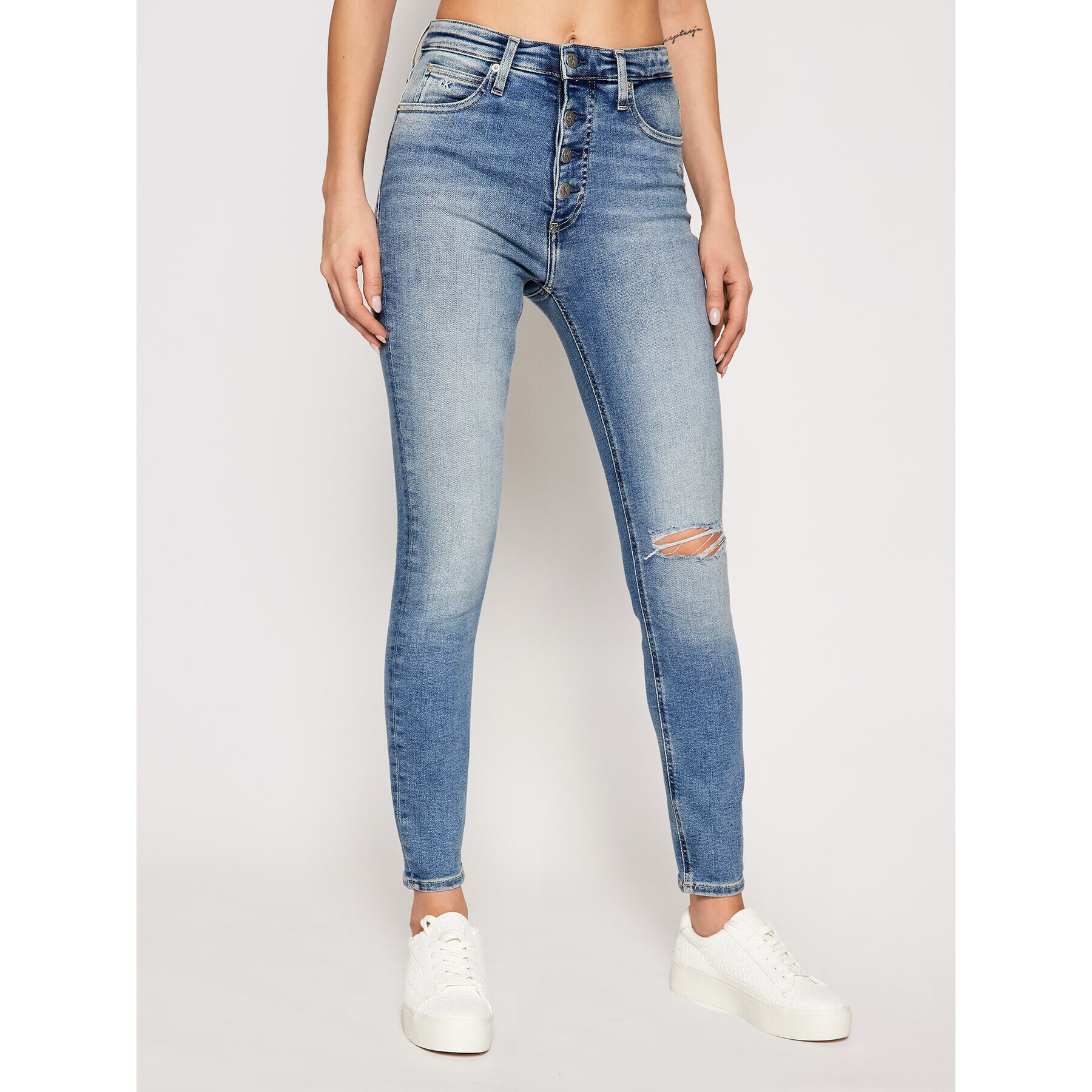 Calvin Klein Jeans Farmer J20J215884 Kék Super Skinny Fit - Pepit.hu