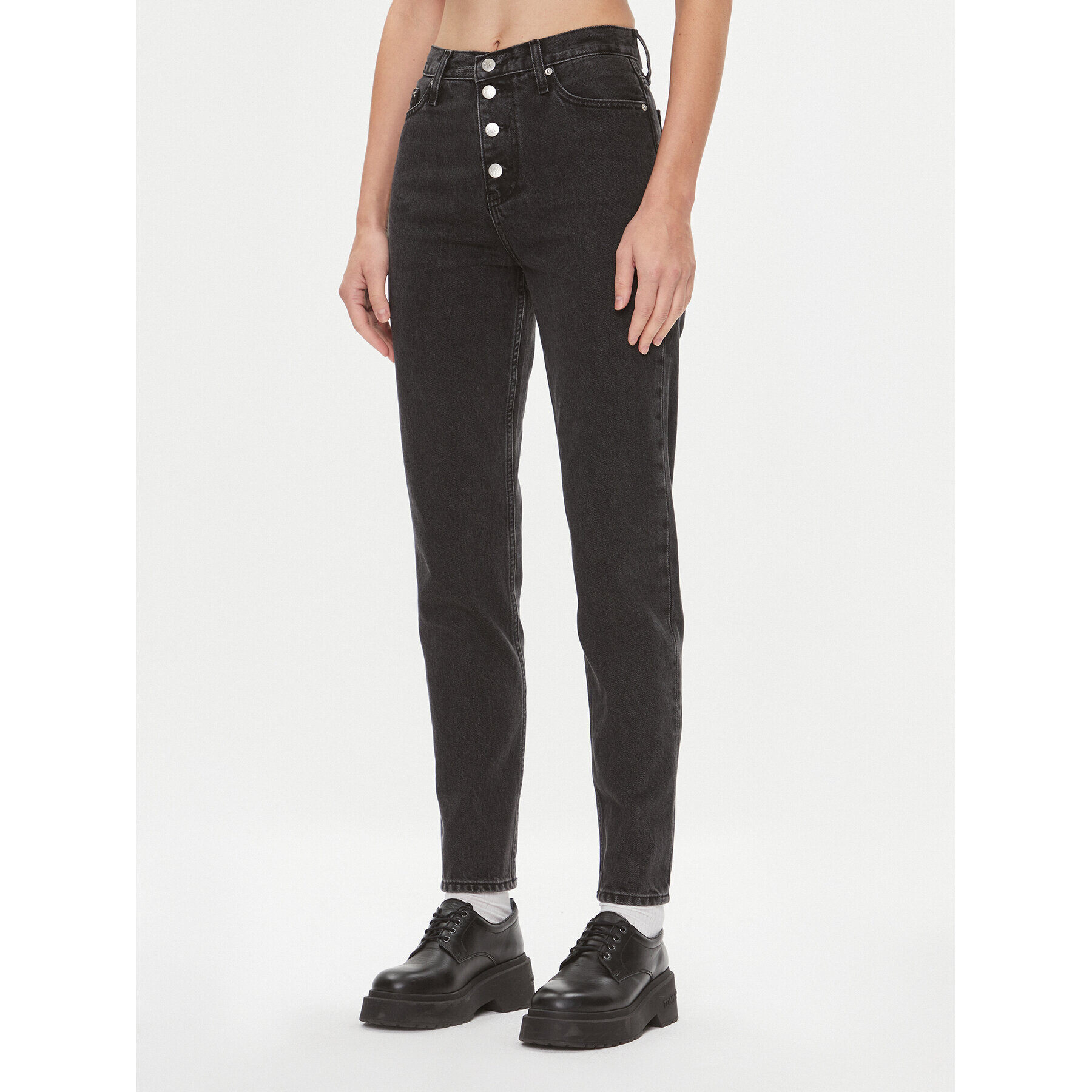 Calvin Klein Jeans Farmer J20J222150 Fekete Mom Fit - Pepit.hu