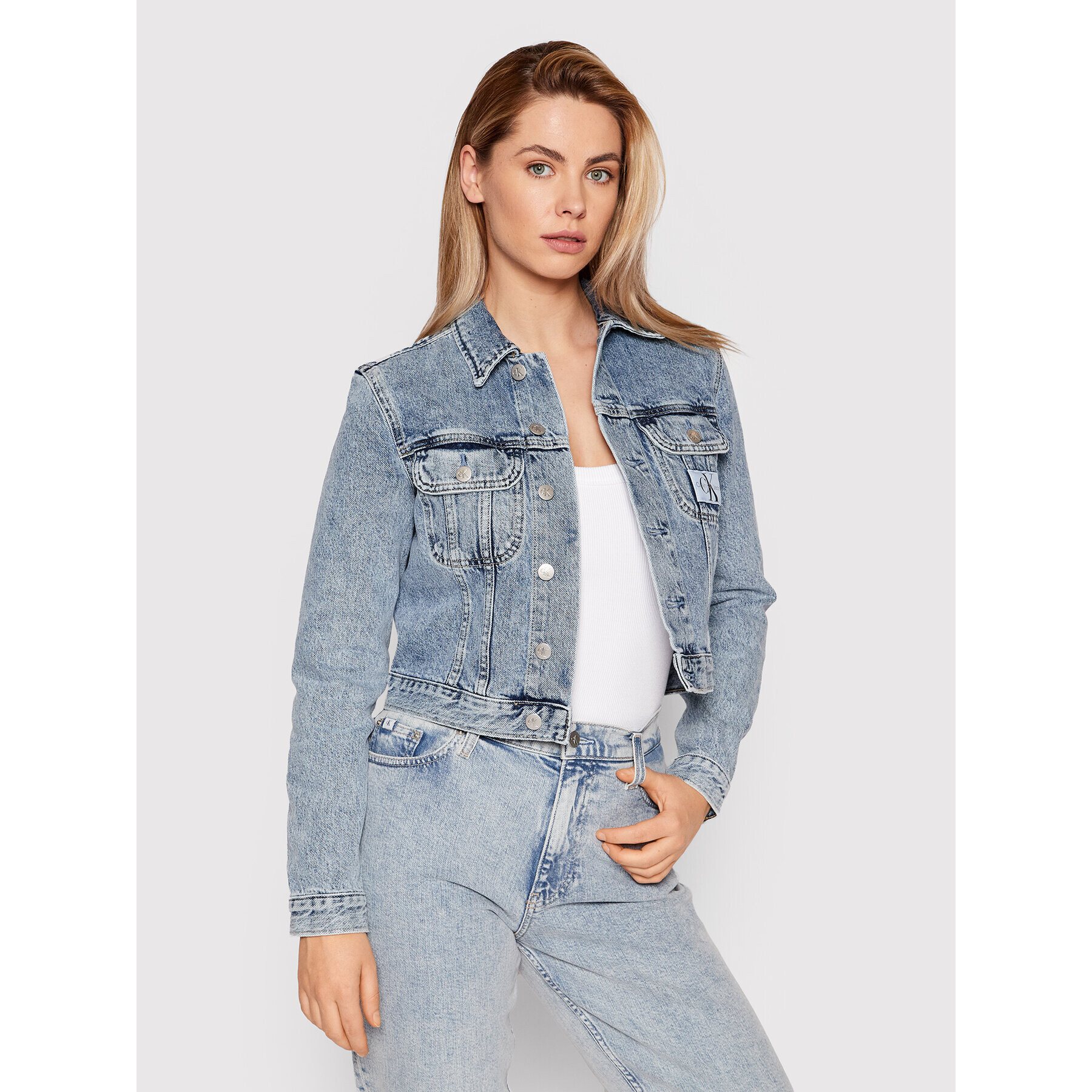 Calvin Klein Jeans Farmer kabát J20J217811 Kék Regular Fit - Pepit.hu