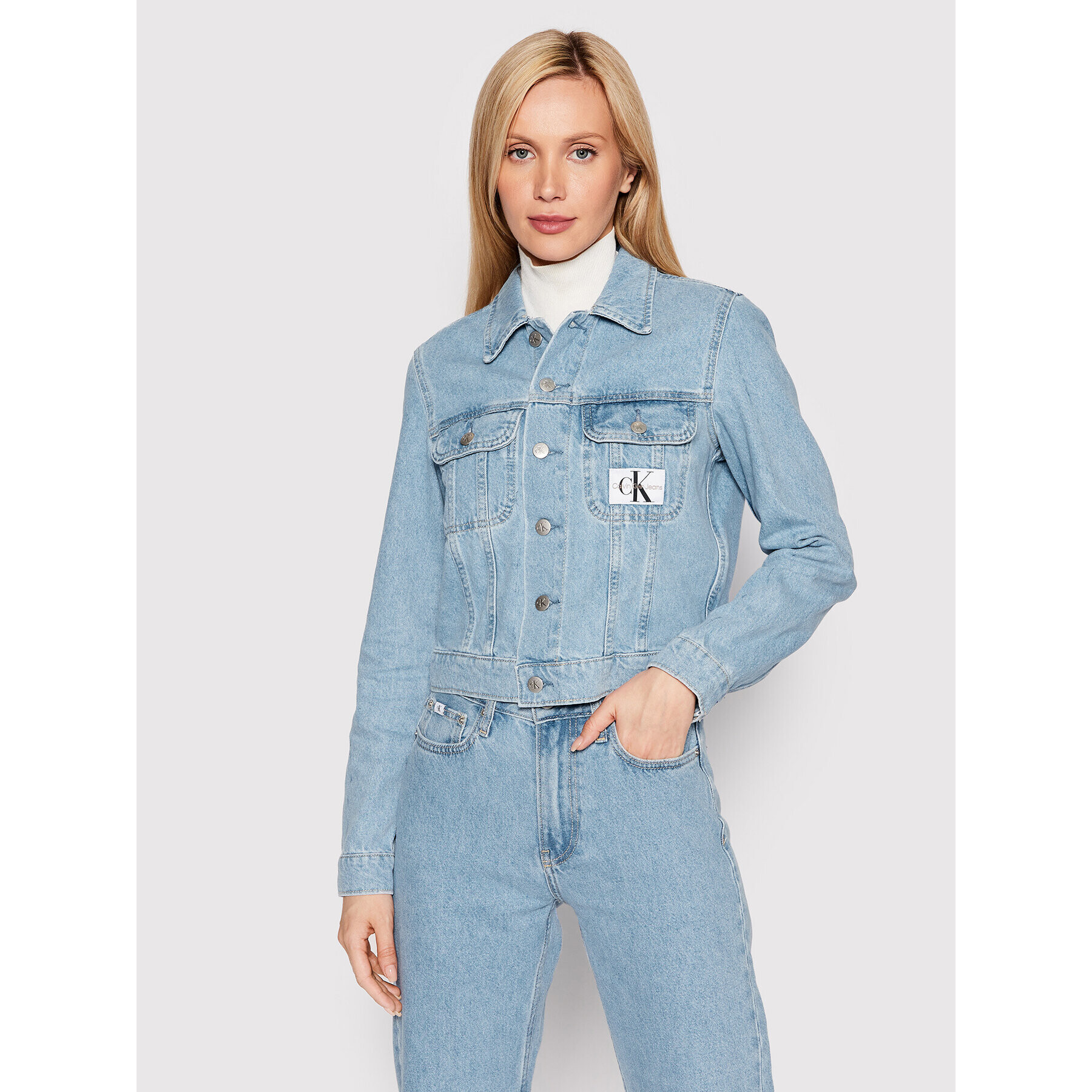 Calvin Klein Jeans Farmer kabát J20J219208 Kék Regular Fit - Pepit.hu