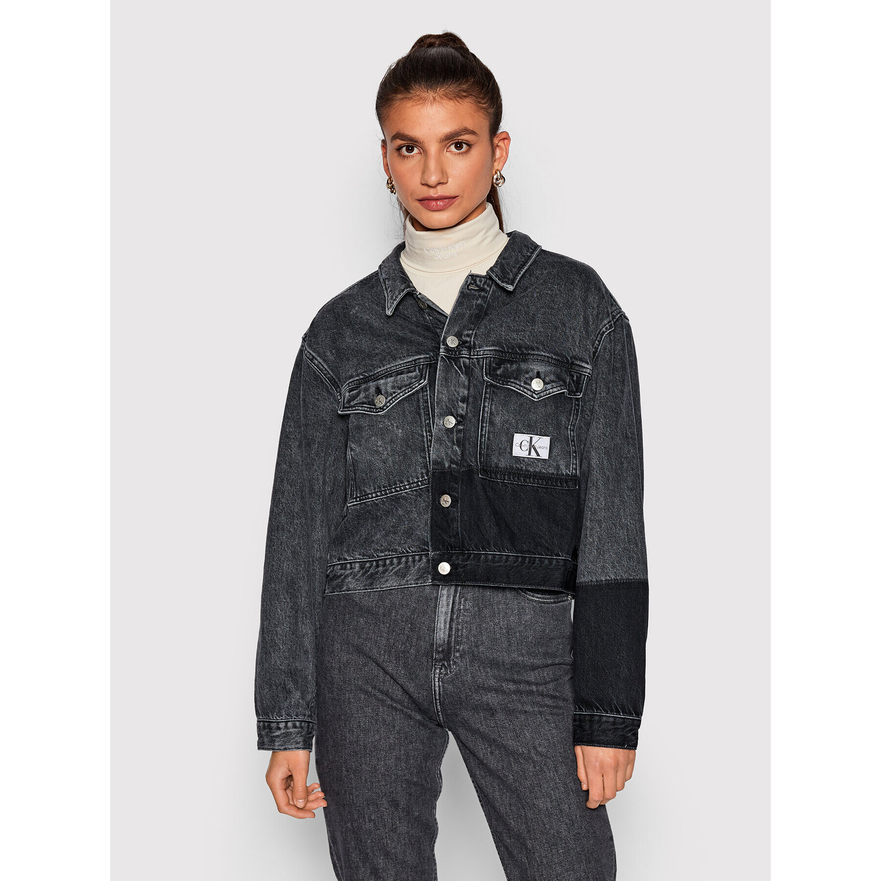 Calvin Klein Jeans Farmer kabát J20J219211 Szürke Oversize - Pepit.hu