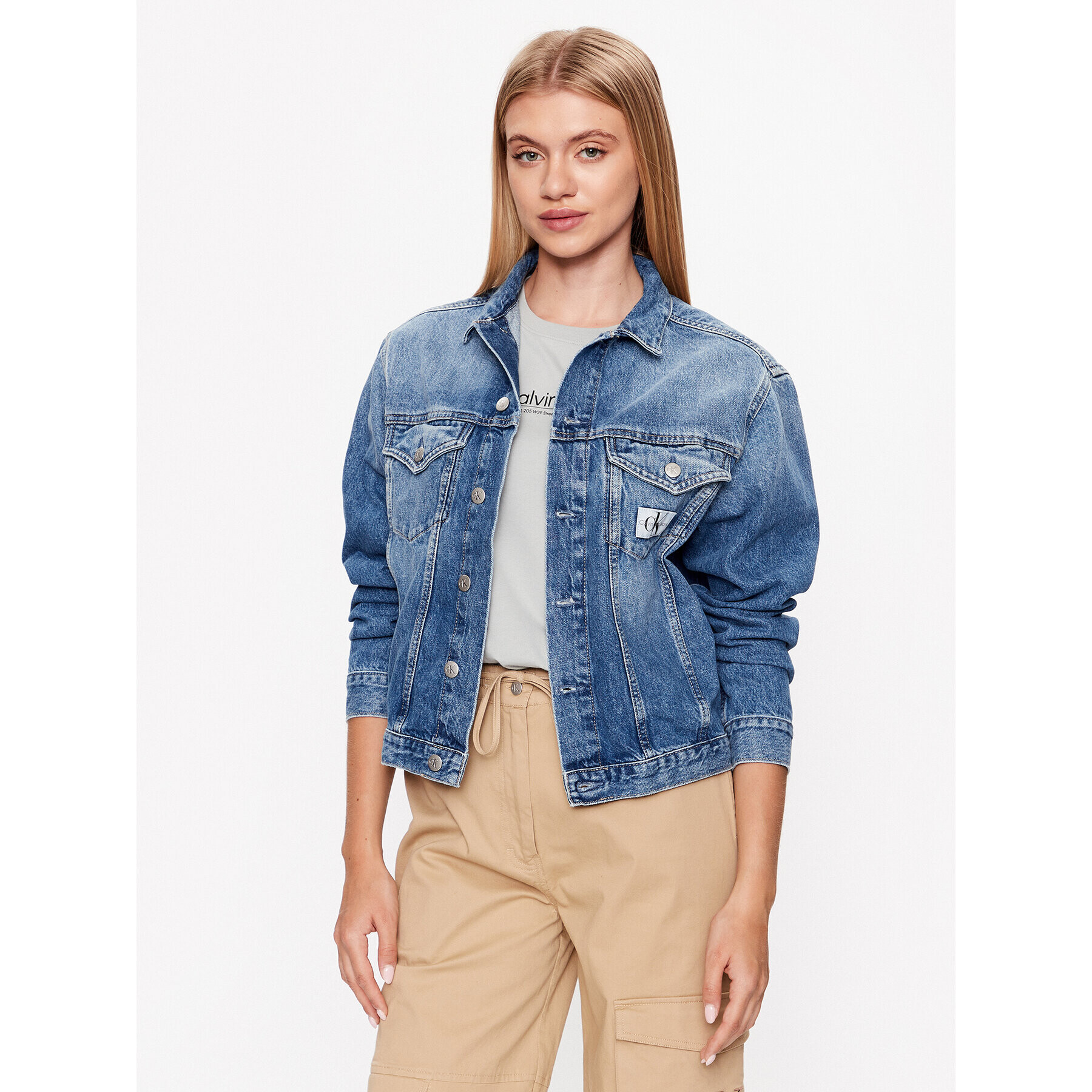 Calvin Klein Jeans Farmer kabát J20J221261 Sötétkék Regular Fit - Pepit.hu