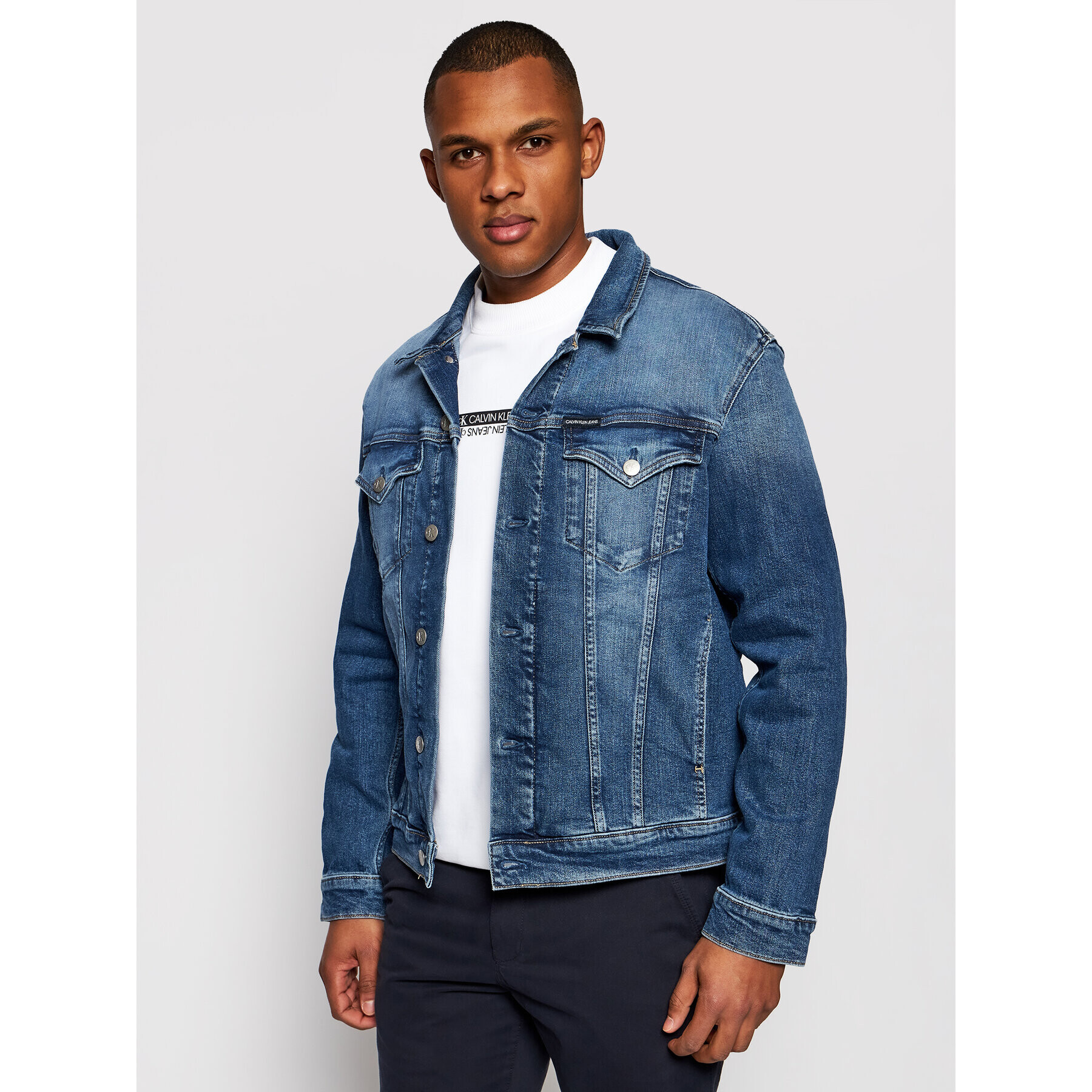 Calvin Klein Jeans Farmer kabát J30J317246 Sötétkék Slim Fit - Pepit.hu