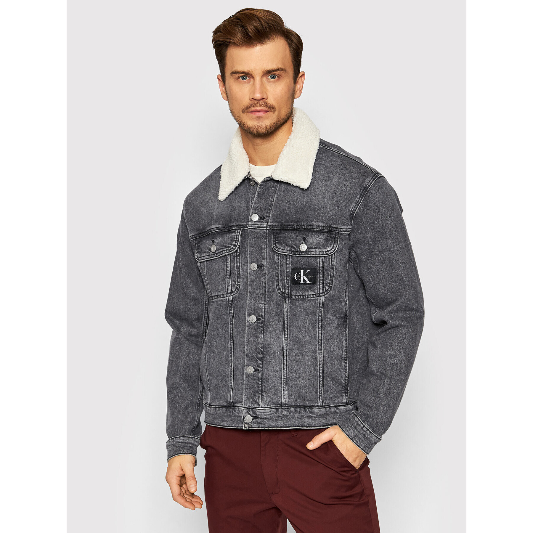 Calvin Klein Jeans Farmer kabát J30J319048 Szürke Regular Fit - Pepit.hu