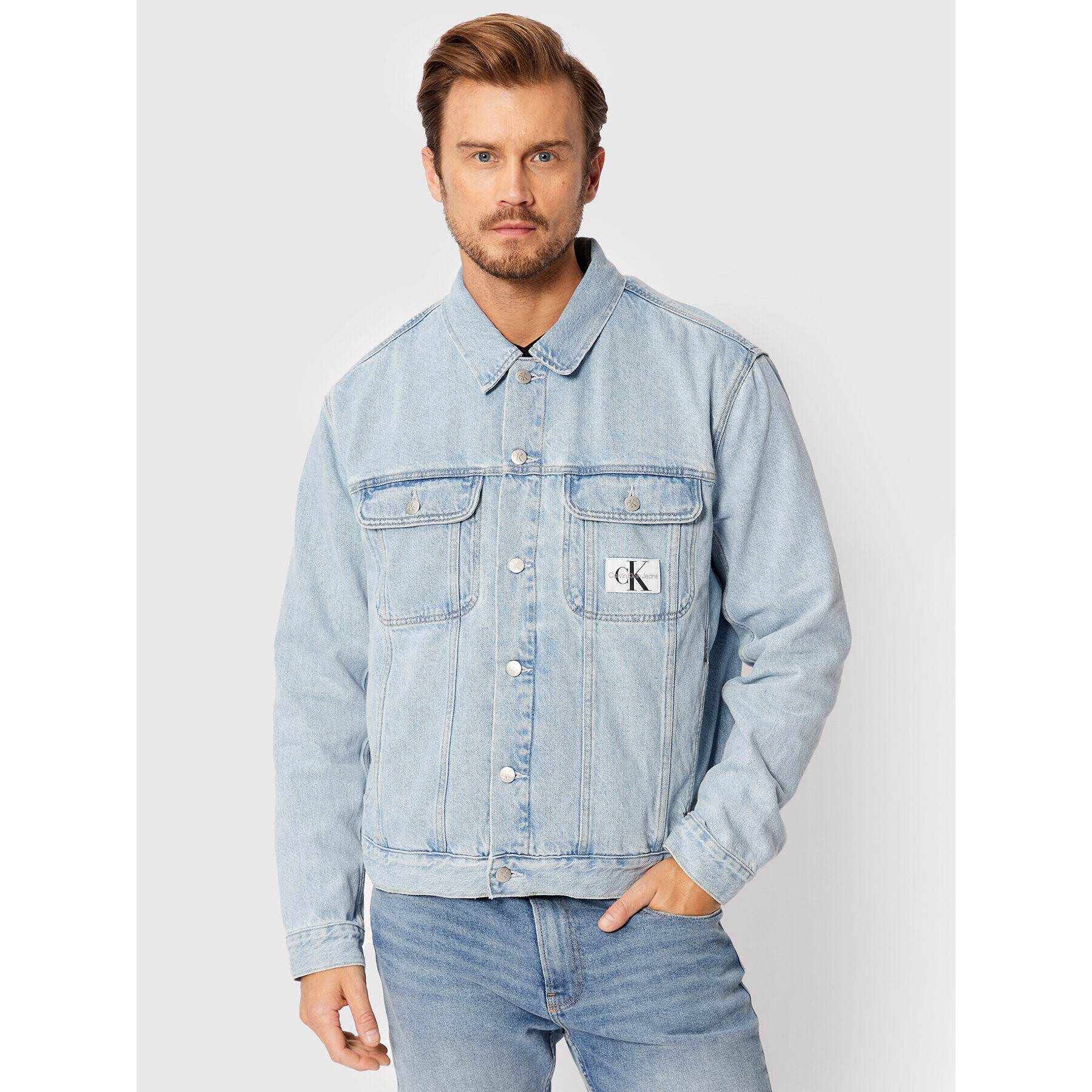 Calvin Klein Jeans Farmer kabát J30J320542 Kék Regular Fit - Pepit.hu