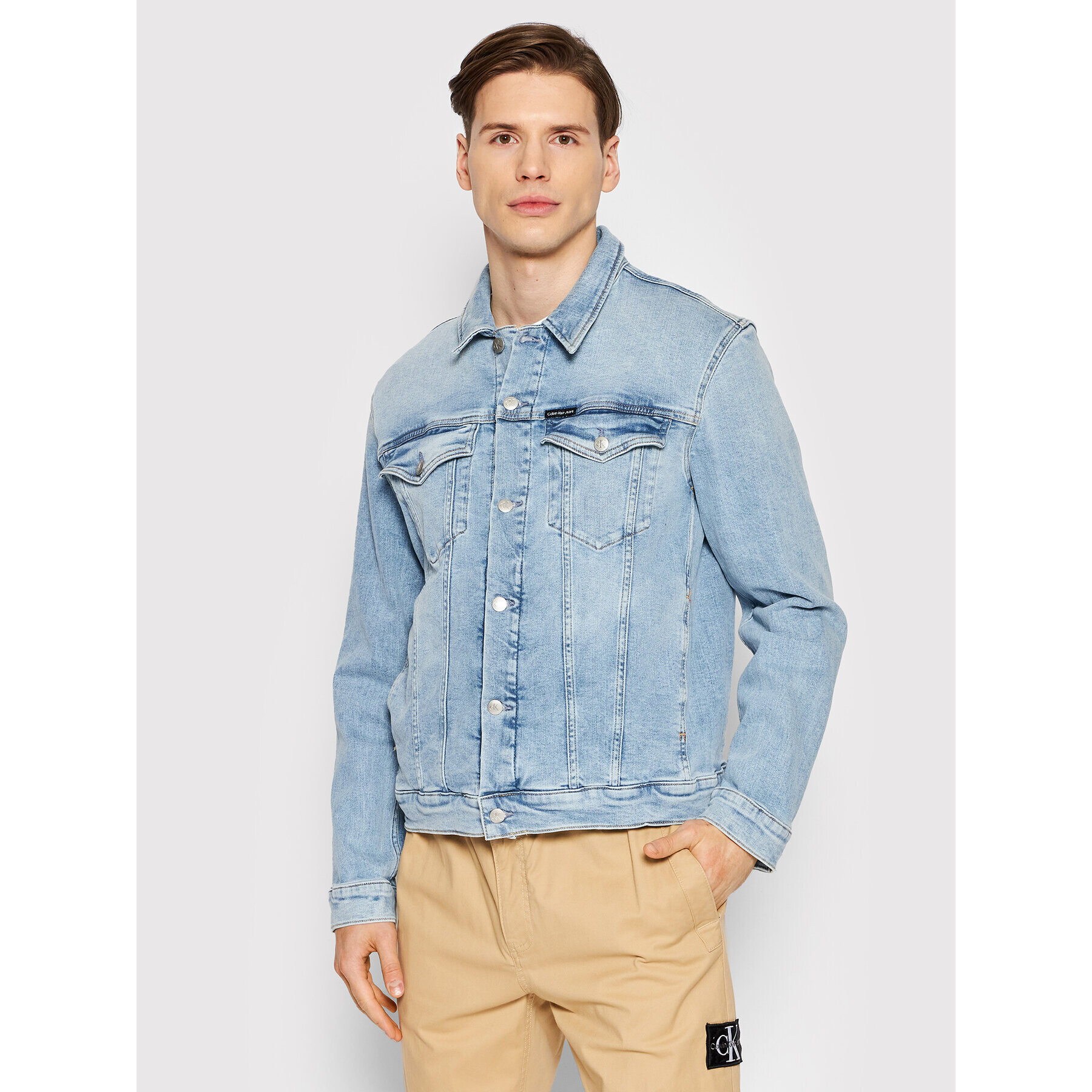 Calvin Klein Jeans Farmer kabát J30J320545 Kék Regular Fit - Pepit.hu